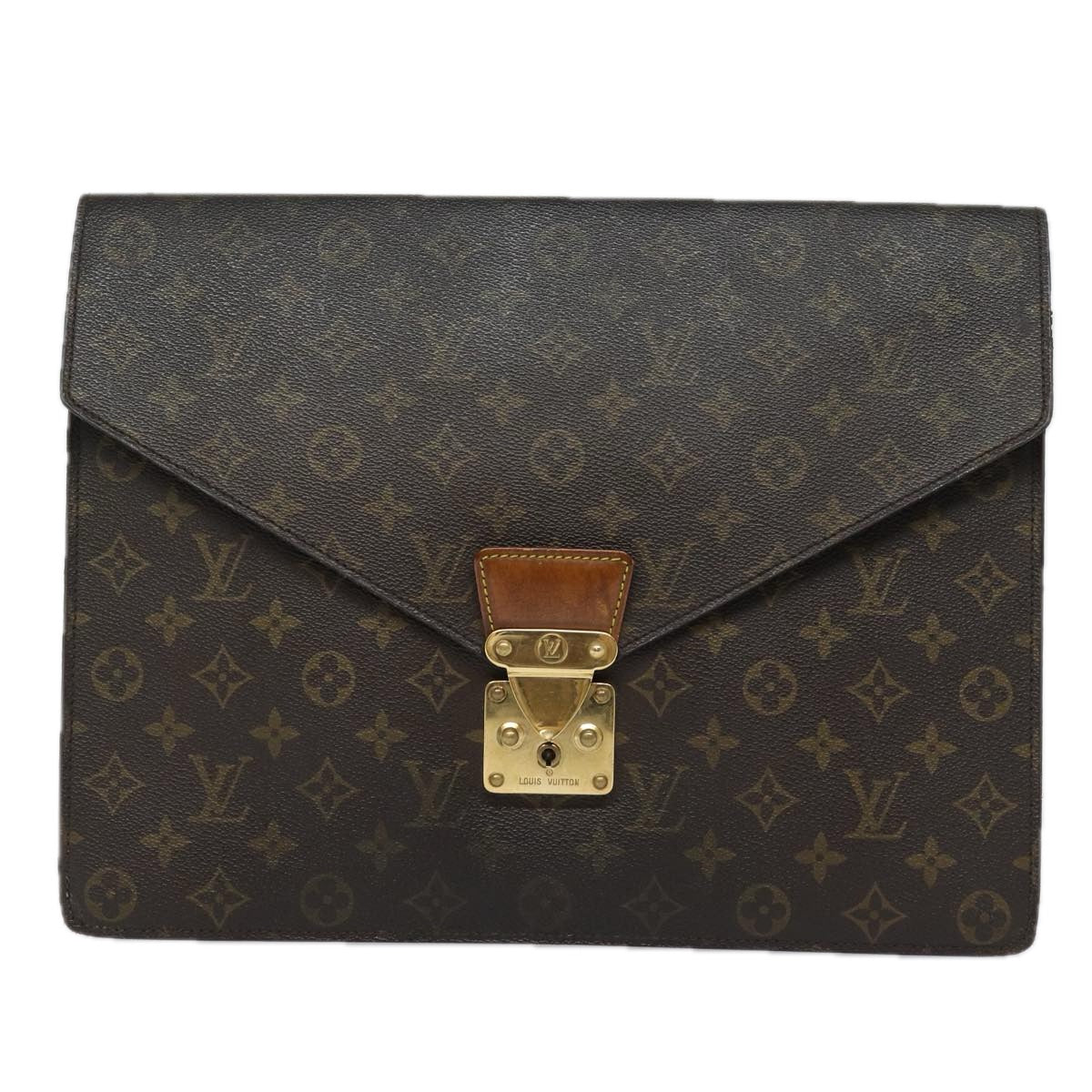 LOUIS VUITTON Monogram Porte Documents Senatur Briefcase M53335 LV Auth 83552