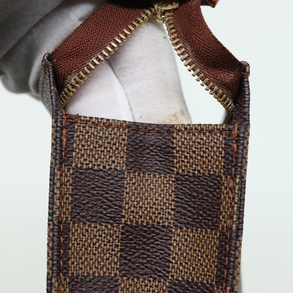 LOUIS VUITTON Damier Ebene Poche Toilette 26 Pouch N47543 LV Auth 83604