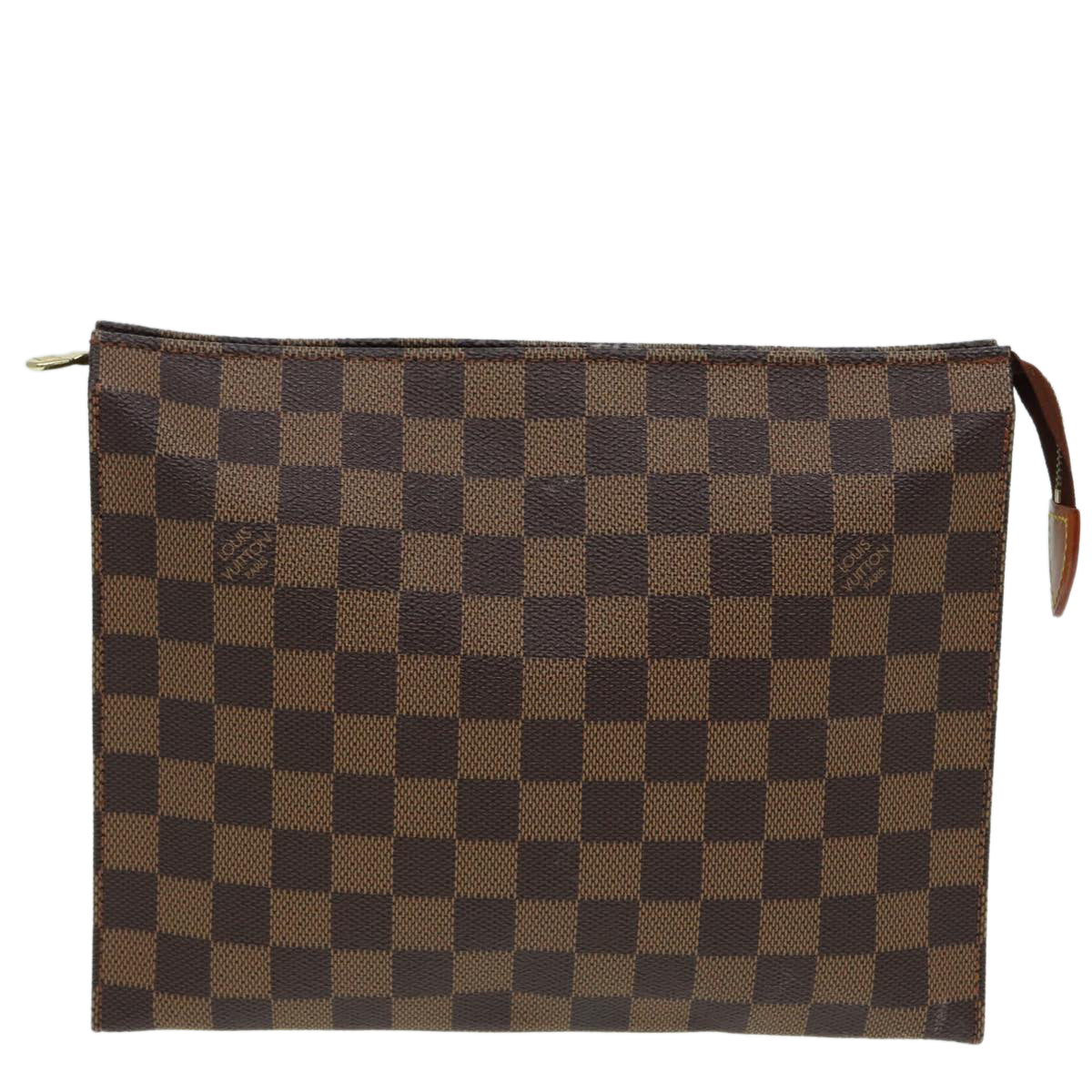 LOUIS VUITTON Damier Ebene Poche Toilette 26 Pouch N47543 LV Auth 83604