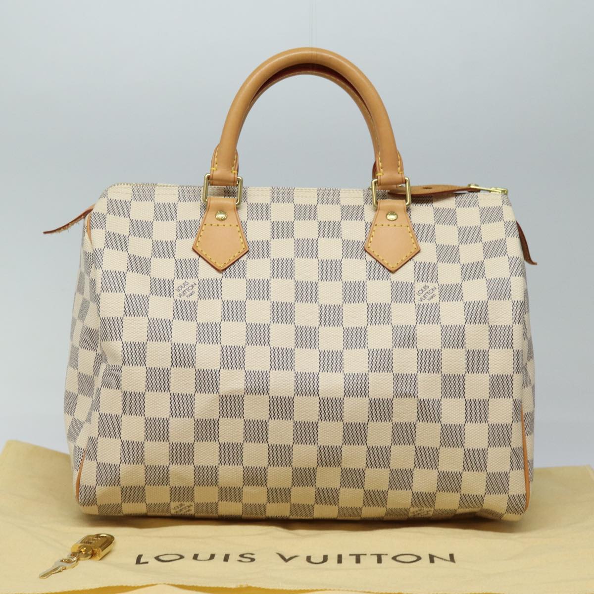 LOUIS VUITTON Damier Azur Speedy 30 Hand Bag N41533 LV Auth 83636SAV