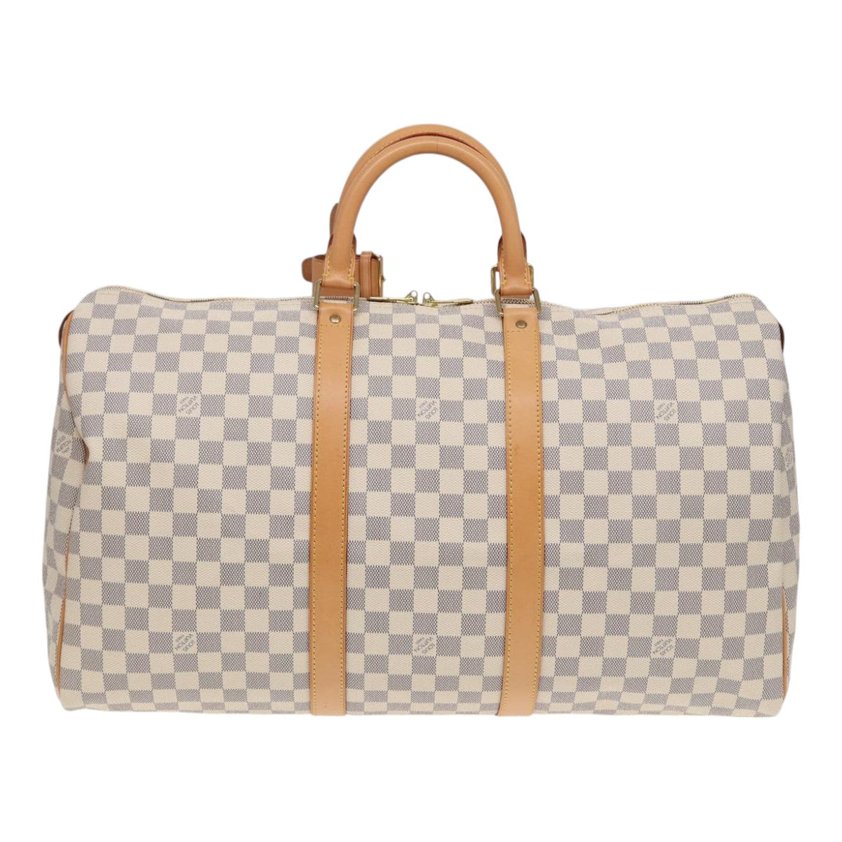 LOUIS VUITTON Damier Azur Keepall 50 Boston Bag N41430 LV Auth 83727A