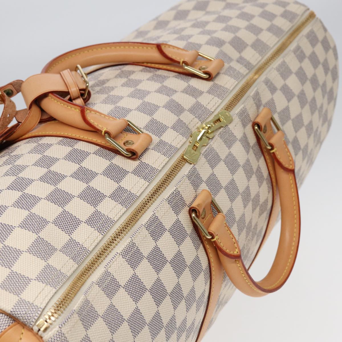 LOUIS VUITTON Damier Azur Keepall 50 Boston Bag N41430 LV Auth 83727A