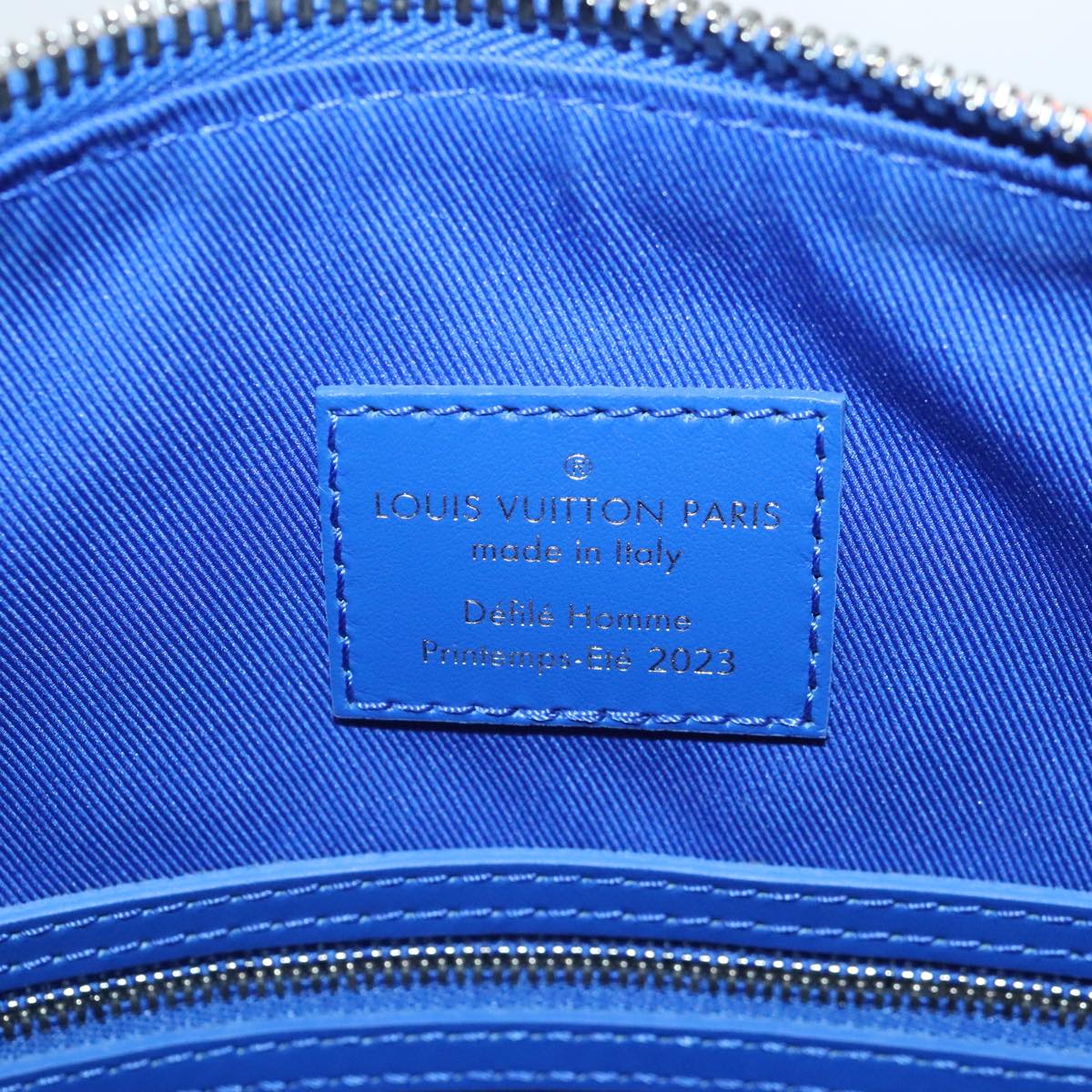 LOUIS VUITTON Monogram Flower Keepall Bandouliere 50 Bag Blue M21895 Auth 83744SM