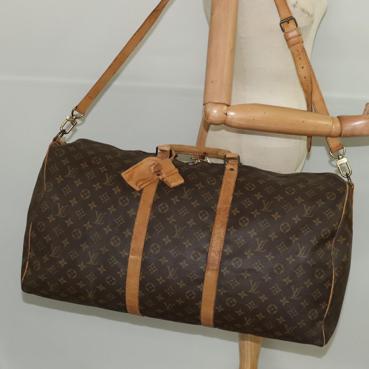 LOUIS VUITTON Monogram Keepall Bandouliere 60 Boston Bag M41412 LV Auth 83919