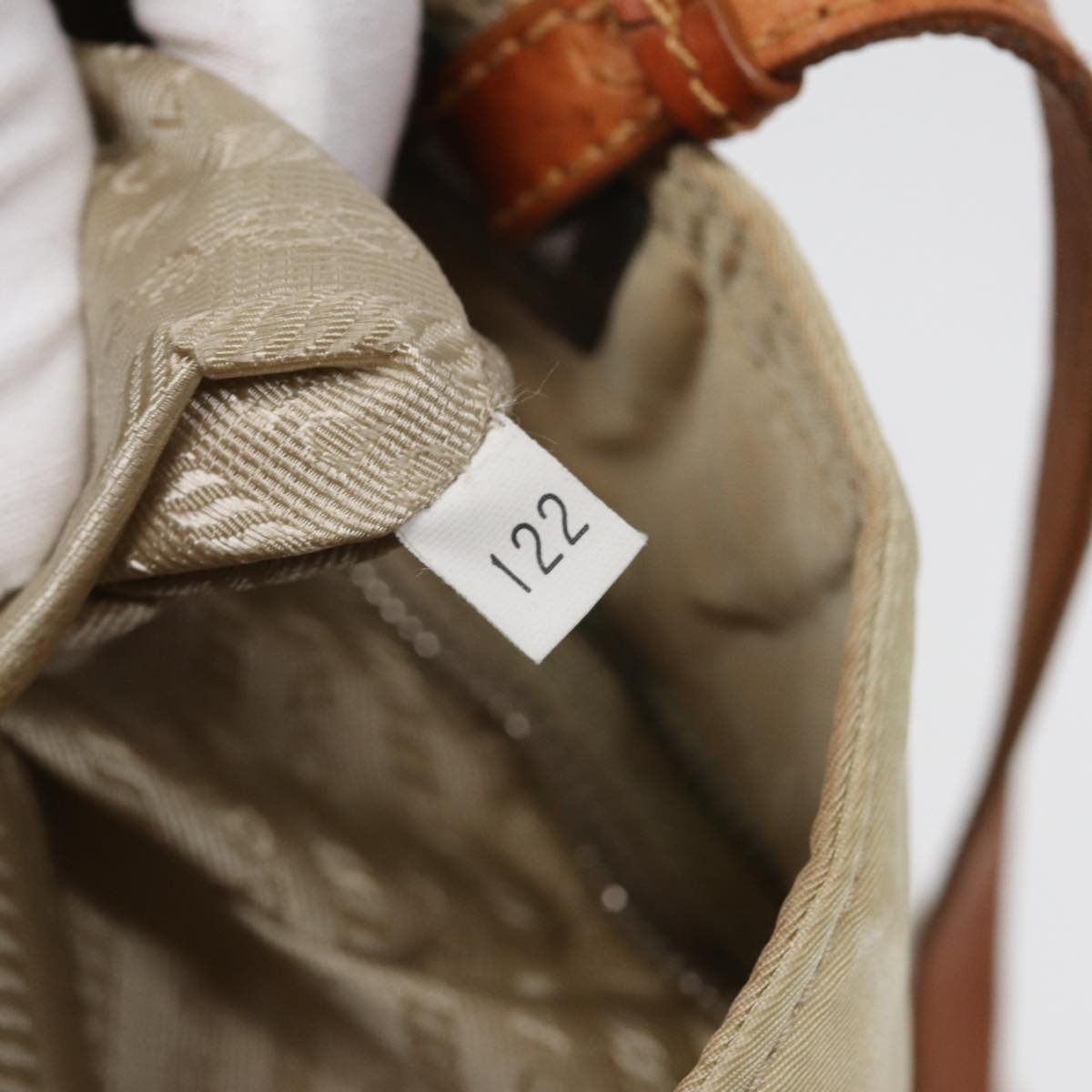 PRADA Tote Bag Nylon White Auth 83952