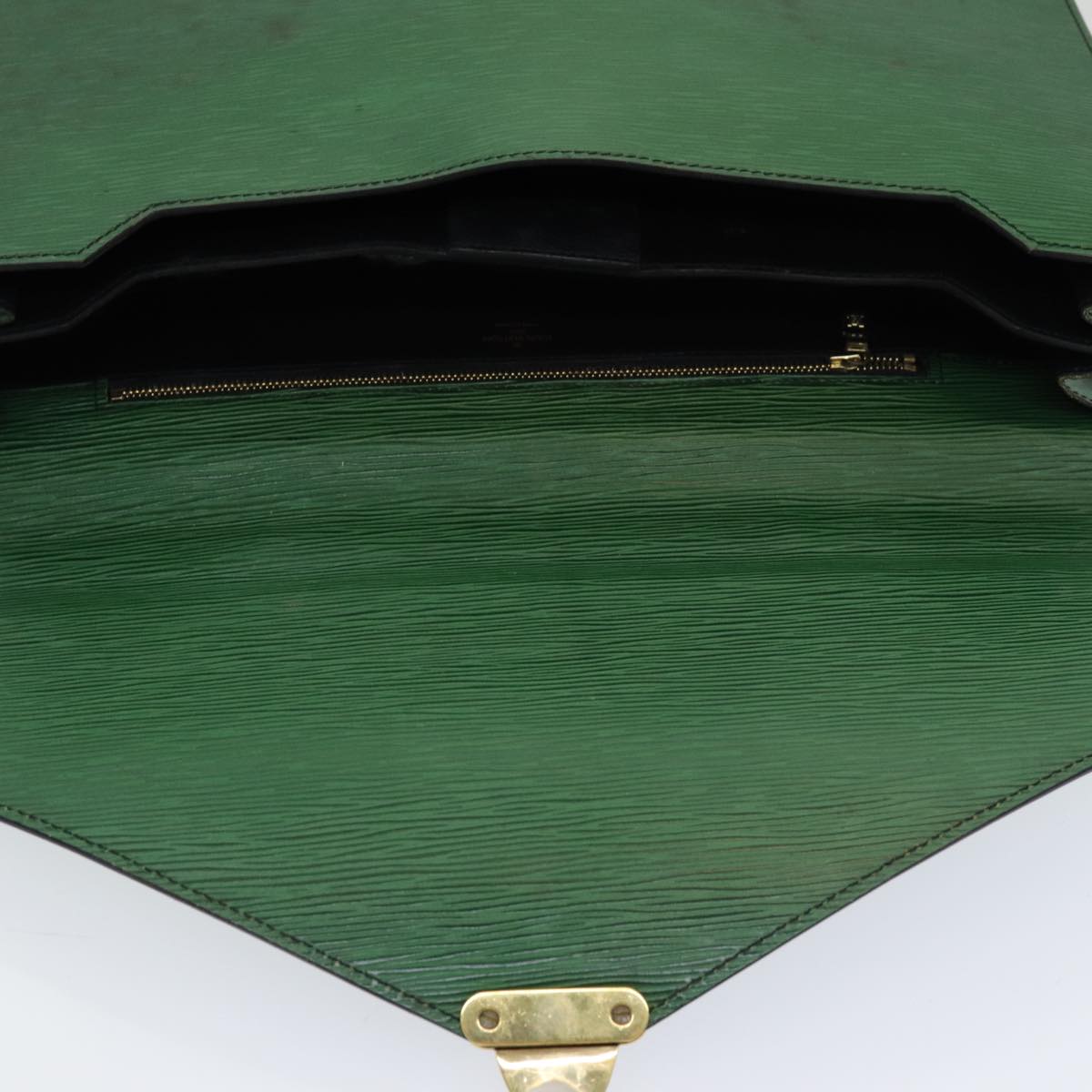 LOUIS VUITTON Epi Serviette Ambassador Business Bag Green M54412 LV Auth 84072