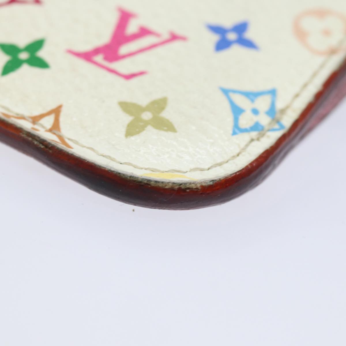 LOUIS VUITTON  Multicolor Pochette ClesNM Coin Purse White M93734 LV Auth 84075