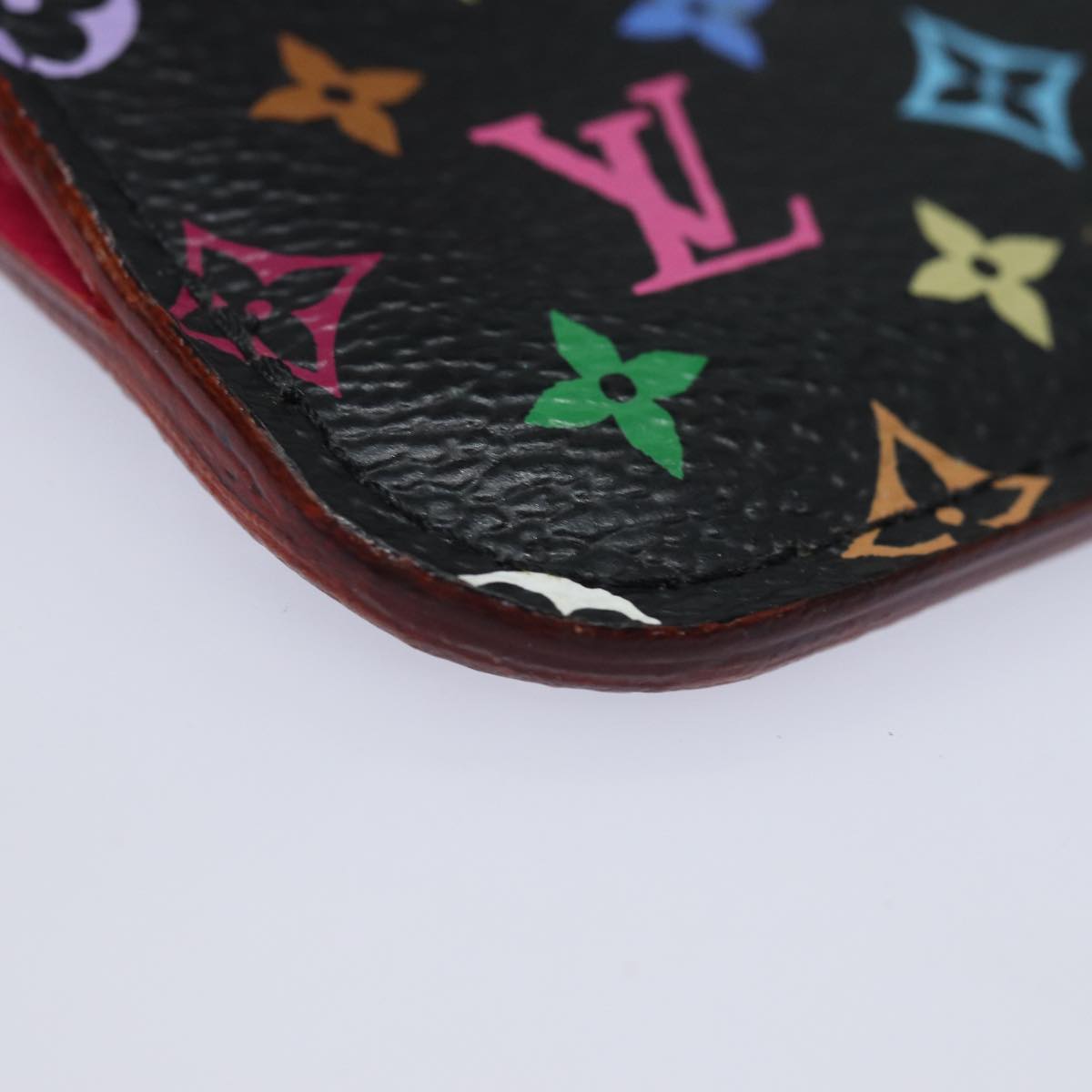 LOUIS VUITTON Multicolor Pochette ClesNM Coin Purse Black M60279 LV Auth 84090