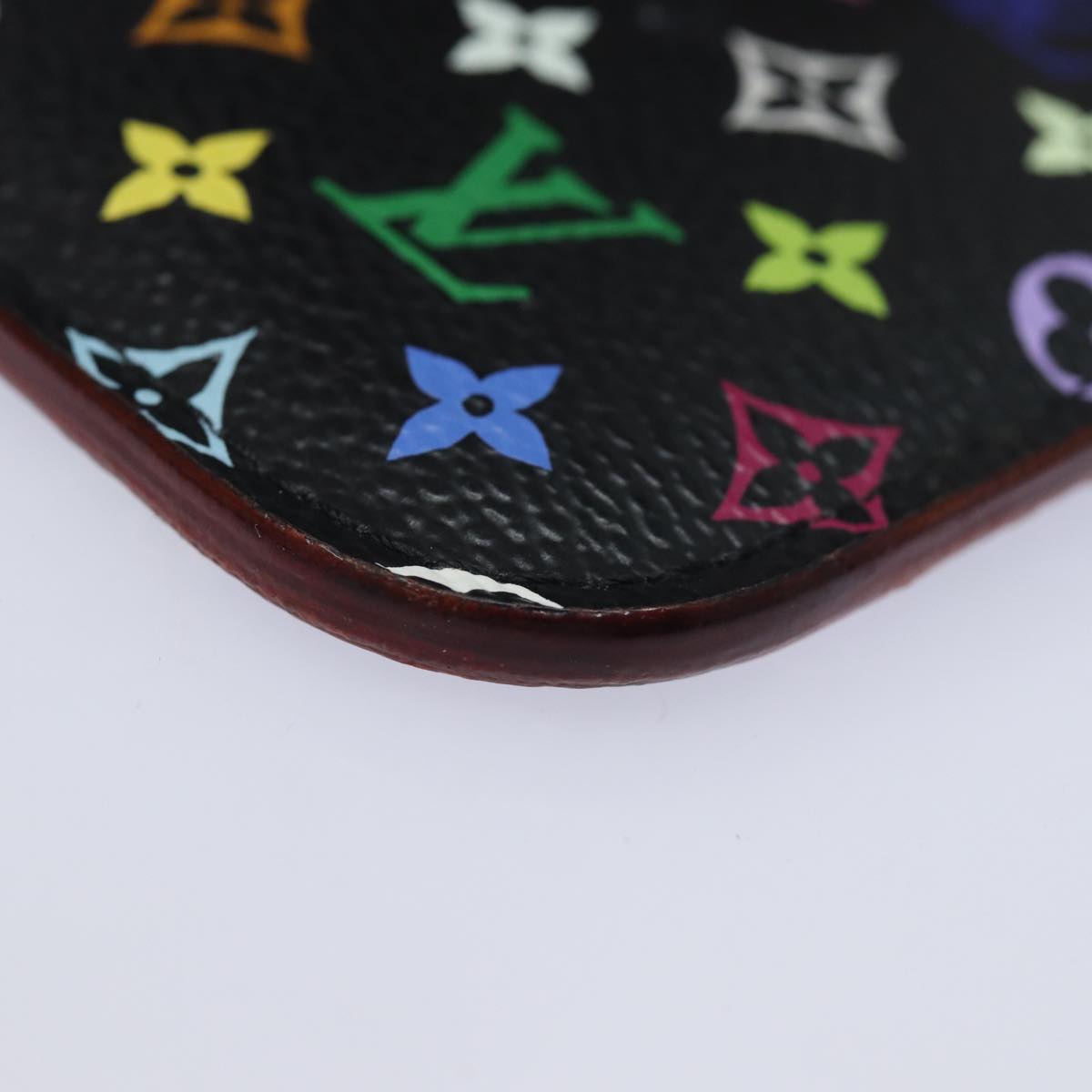 LOUIS VUITTON Multicolor Pochette ClesNM Coin Purse Black M60279 LV Auth 84090