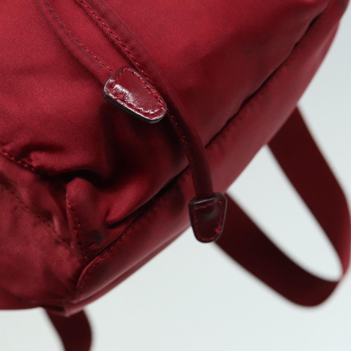 PRADA Backpack Nylon Red Silver Auth 84094