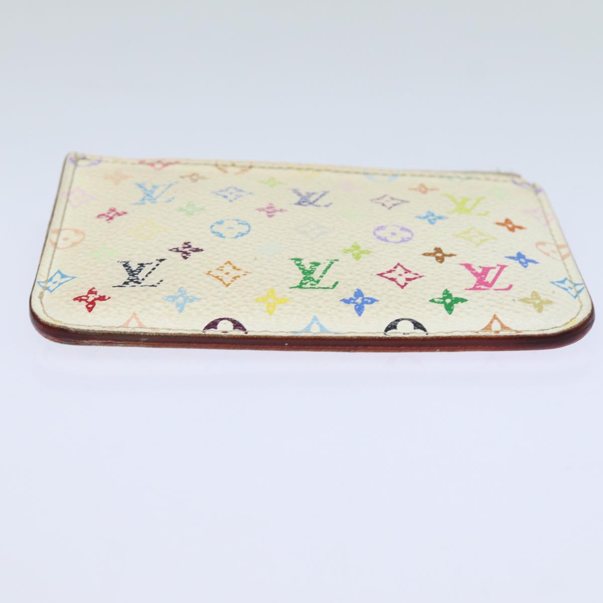 LOUIS VUITTON  Multicolor Pochette ClesNM Coin Purse White M93734 LV Auth 84128