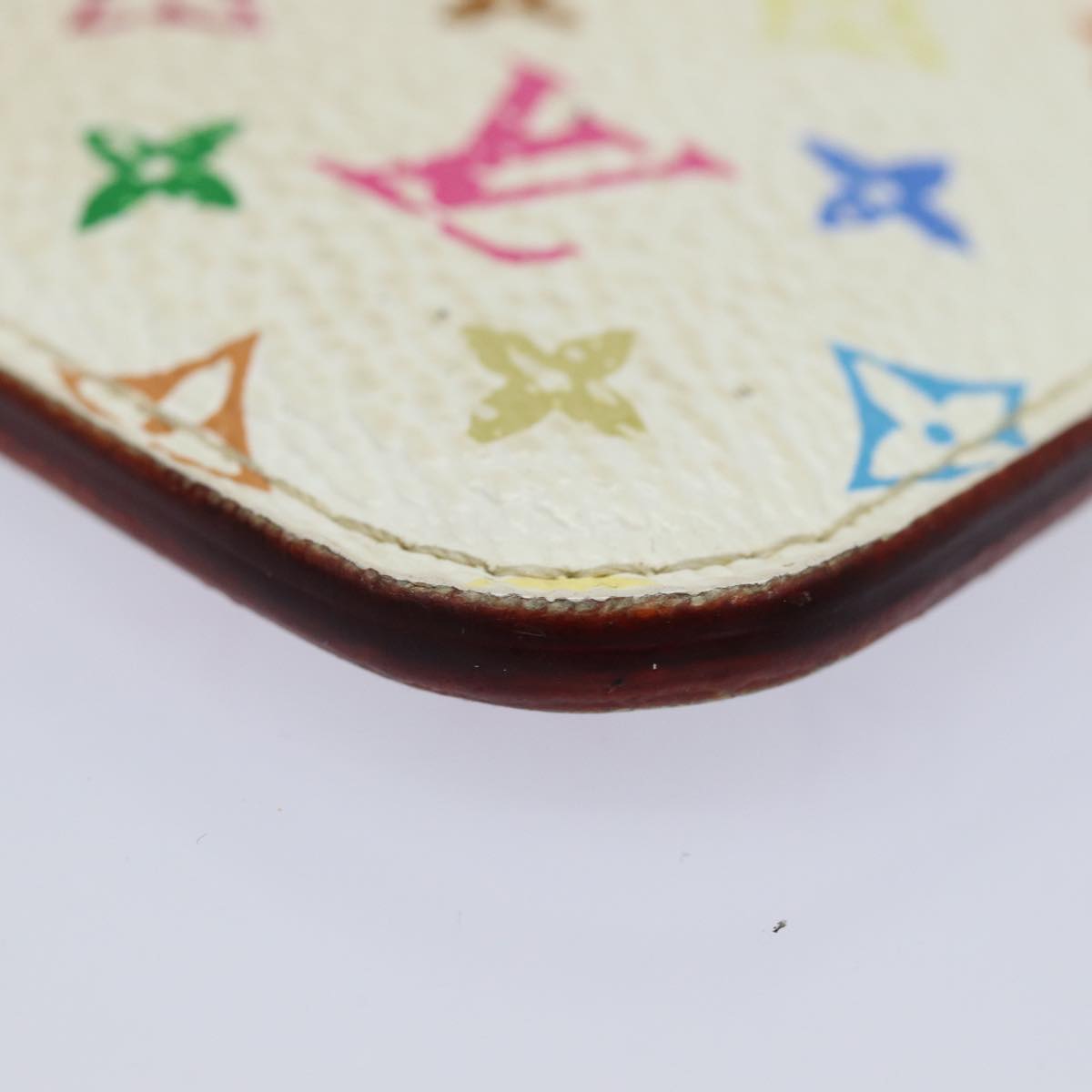 LOUIS VUITTON  Multicolor Pochette ClesNM Coin Purse White M93734 LV Auth 84128