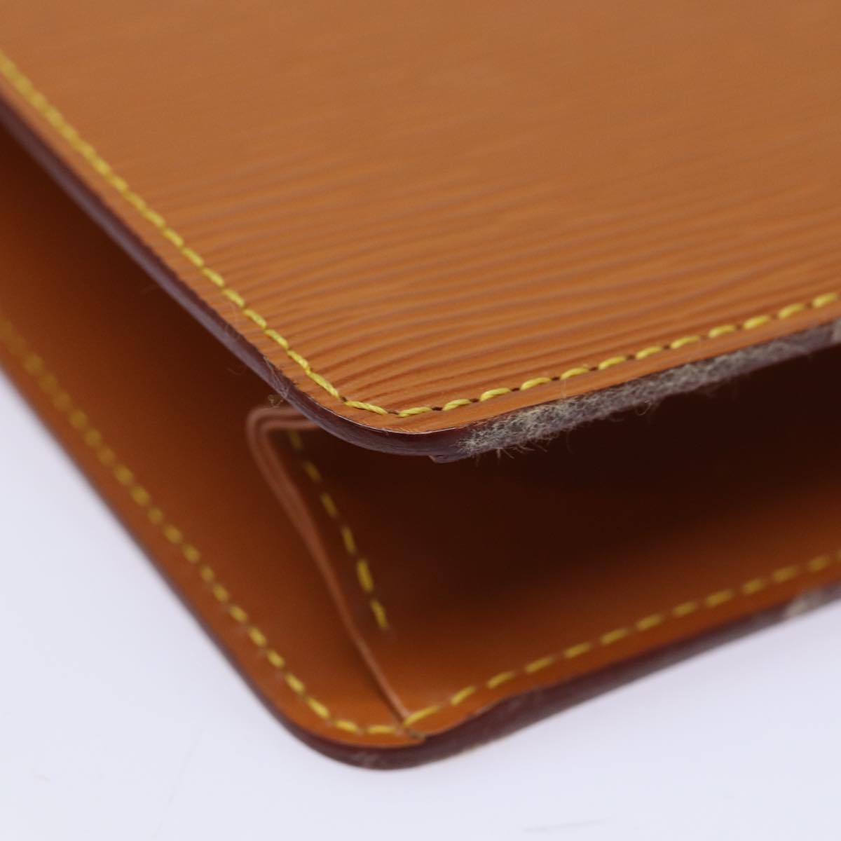 LOUIS VUITTON Epi Pochette Homme Clutch Bag Brown Zipang gold M52528 Auth 84157