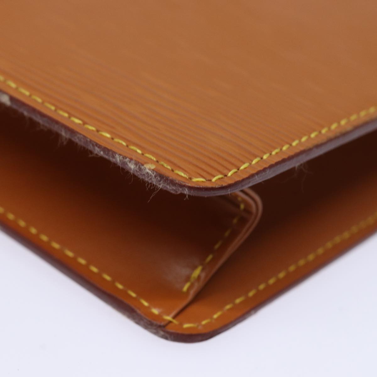 LOUIS VUITTON Epi Pochette Homme Clutch Bag Brown Zipang gold M52528 Auth 84157