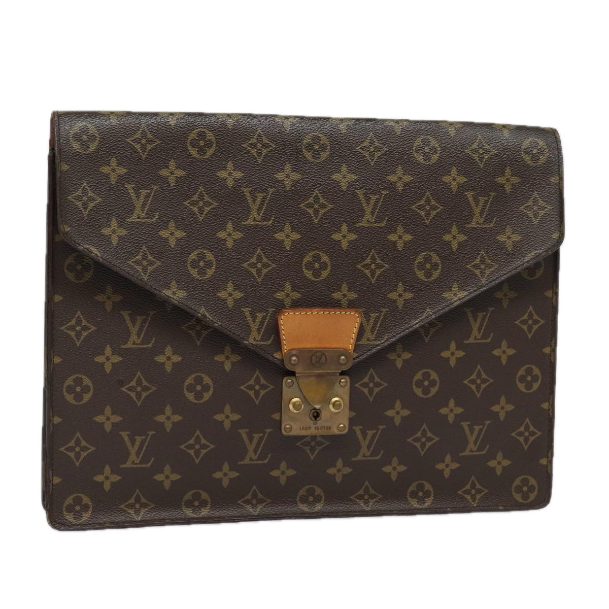 LOUIS VUITTON Monogram Porte Documents Senatur Briefcase M53335 LV Auth 84169