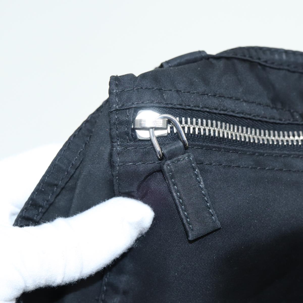 PRADA Tote Bag Nylon Black Auth 84242