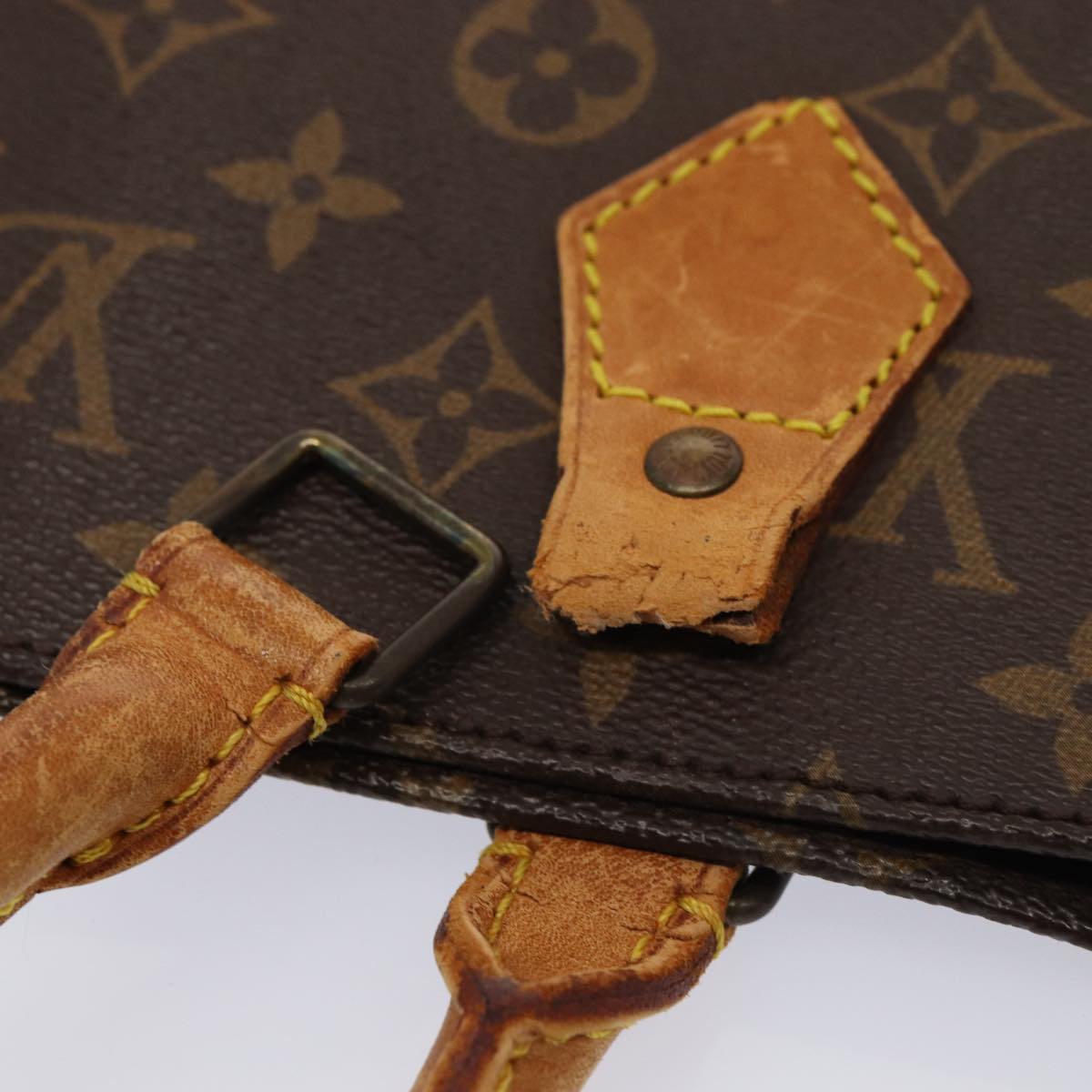 LOUIS VUITTON Monogram Sac Plat Hand Bag M51140 LV Auth 84256