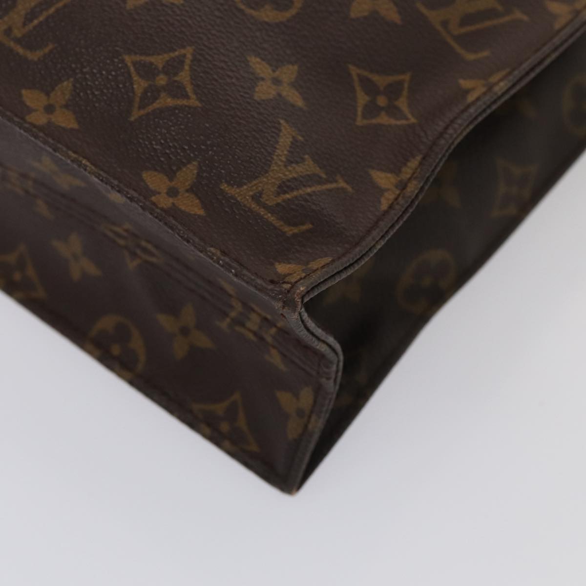 LOUIS VUITTON Monogram Sac Plat Hand Bag M51140 LV Auth 84256