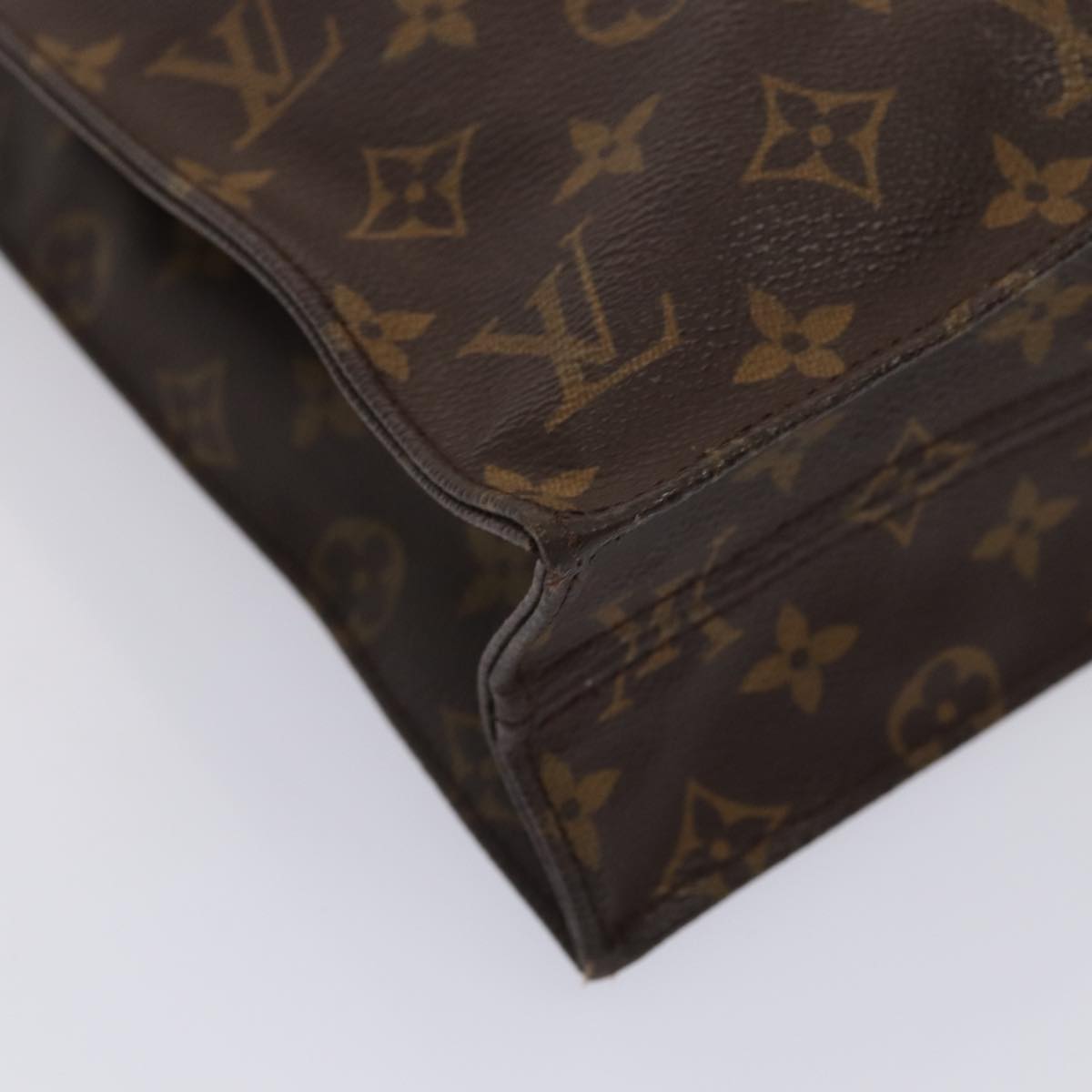 LOUIS VUITTON Monogram Sac Plat Hand Bag M51140 LV Auth 84256