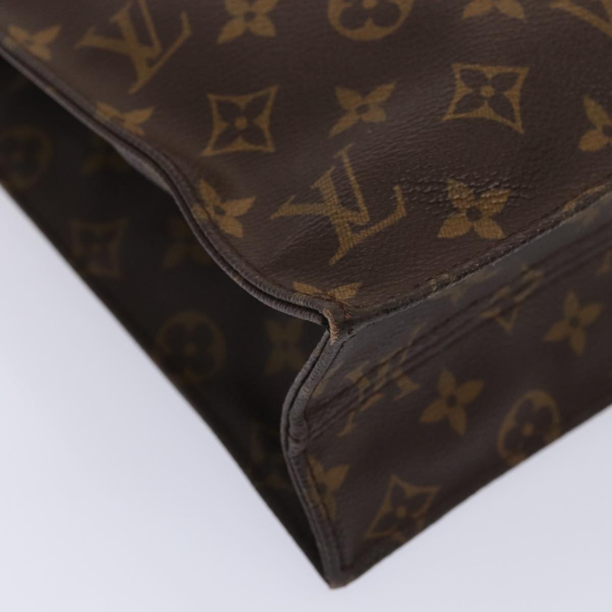 LOUIS VUITTON Monogram Sac Plat Hand Bag M51140 LV Auth 84256