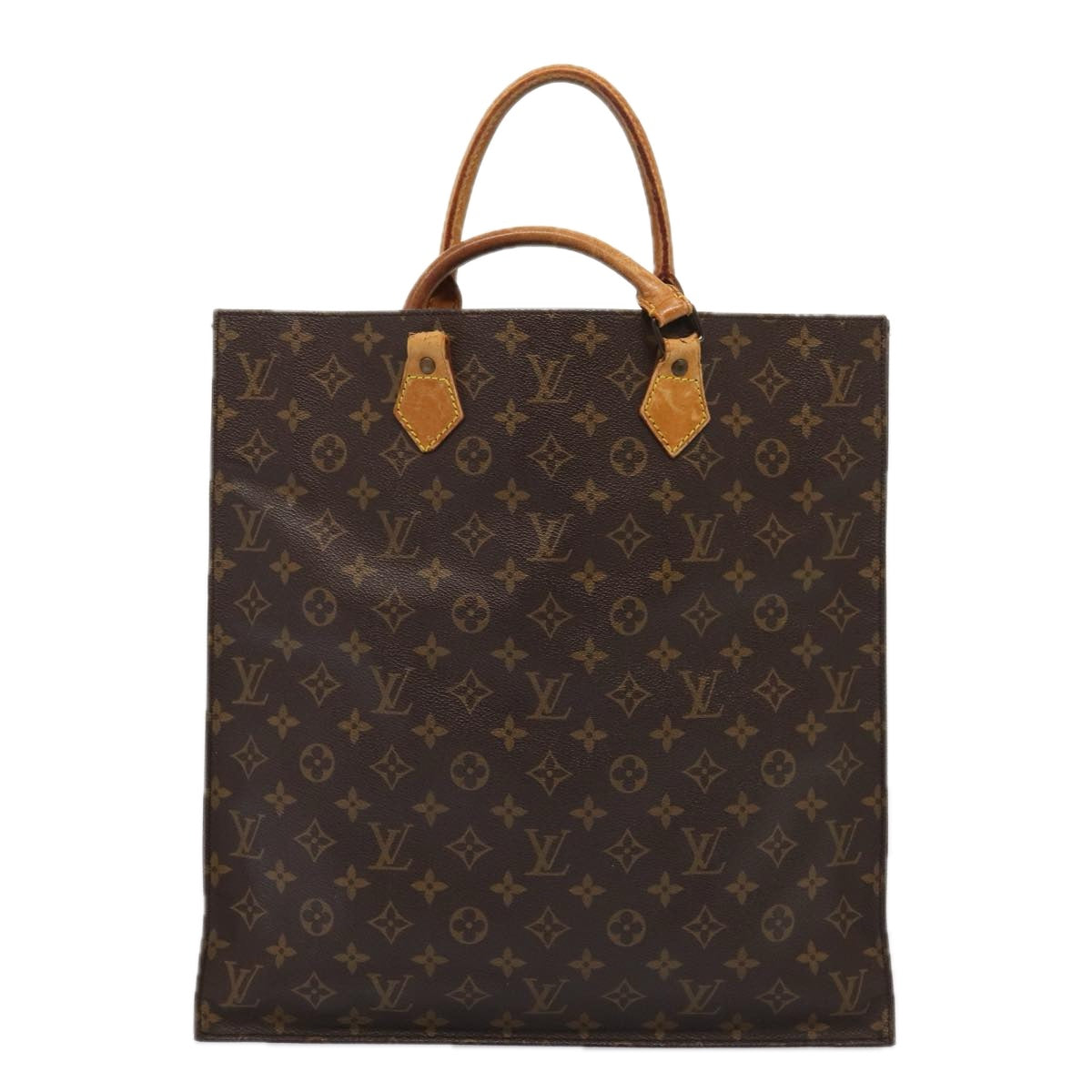 LOUIS VUITTON Monogram Sac Plat Hand Bag M51140 LV Auth 84256