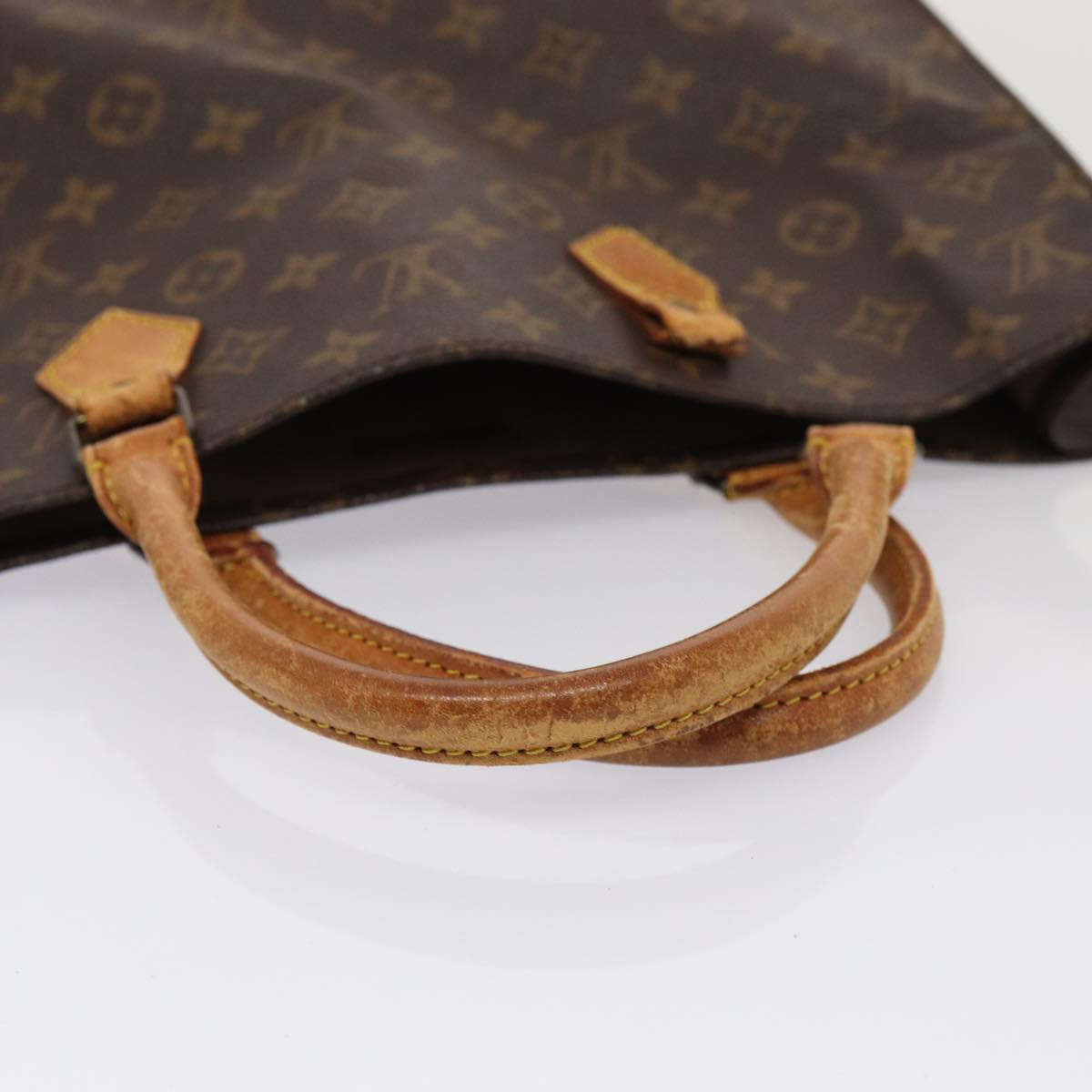 LOUIS VUITTON Monogram Sac Plat Hand Bag M51140 LV Auth 84256