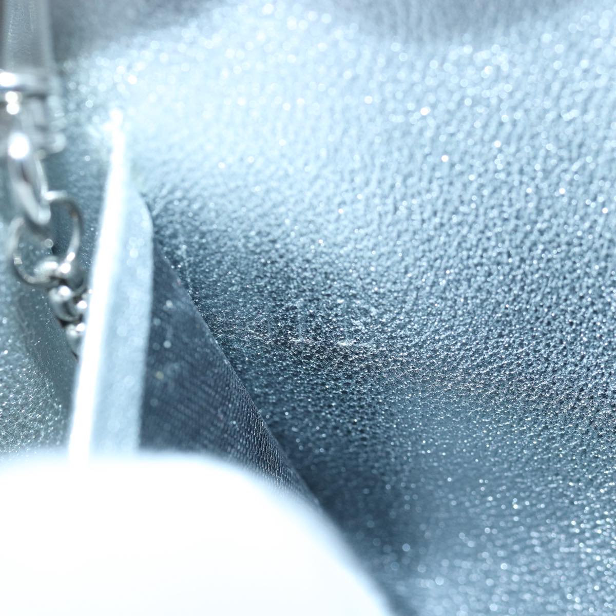 PRADA Shoulder Pouch Triangle Panel Silver Auth 84299