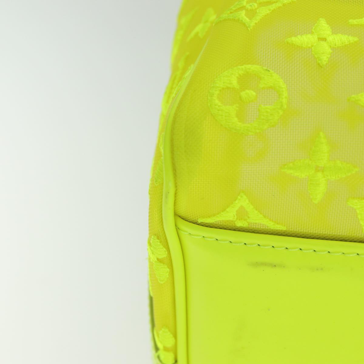 LOUIS VUITTON Monogram Mesh Keepall Bandouliere 50 Bag Yellow M55380 Auth 84353SM