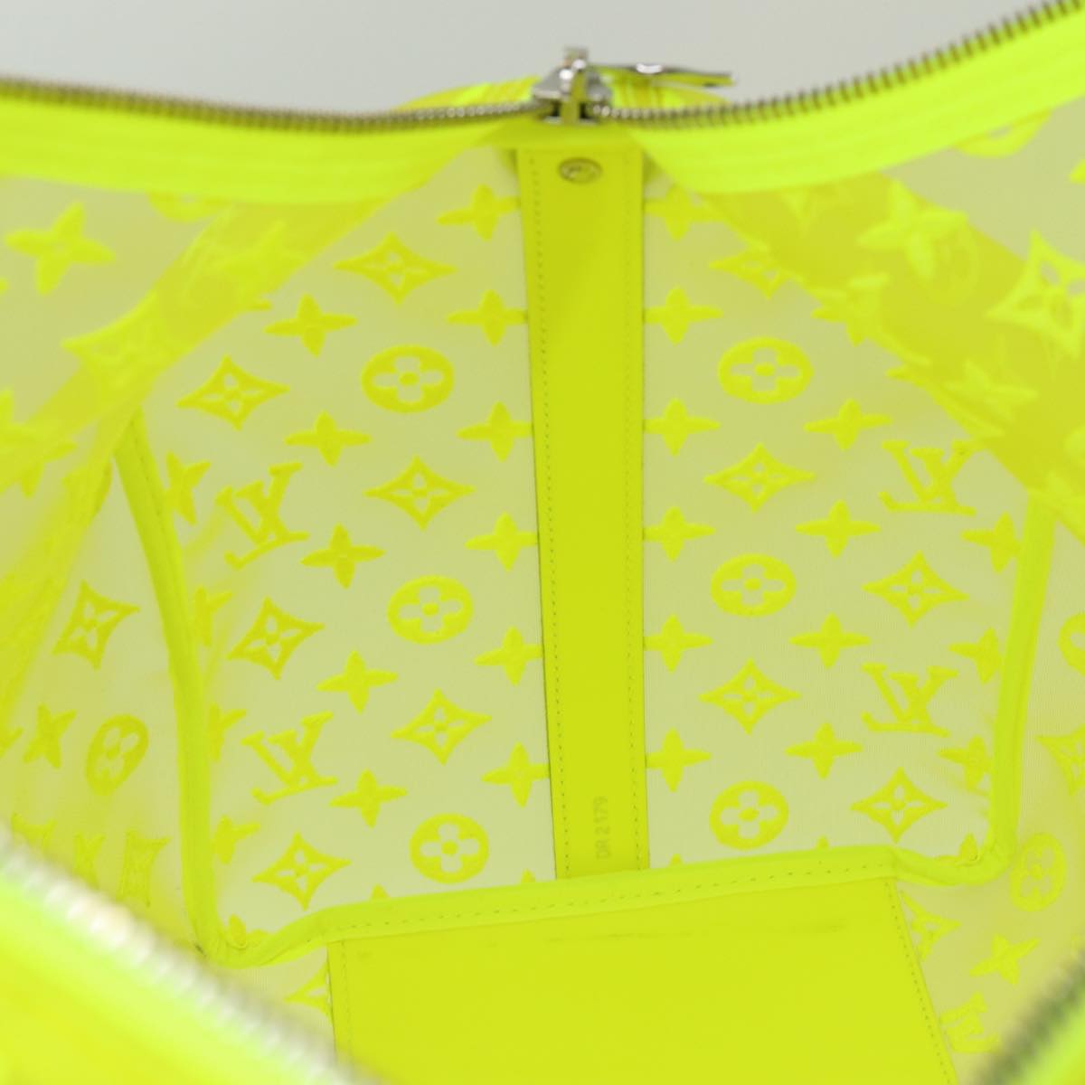 LOUIS VUITTON Monogram Mesh Keepall Bandouliere 50 Bag Yellow M55380 Auth 84353SM