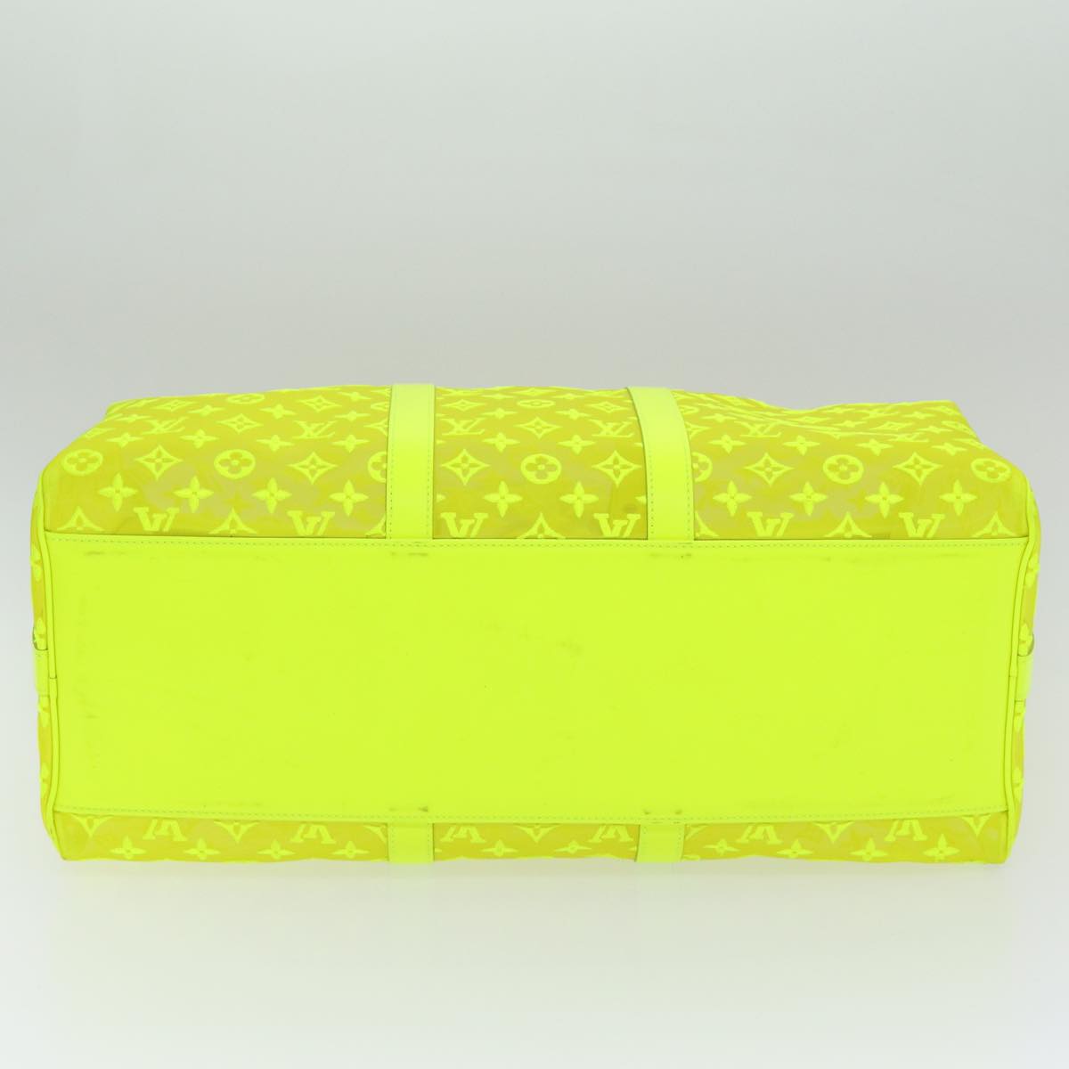 LOUIS VUITTON Monogram Mesh Keepall Bandouliere 50 Bag Yellow M55380 Auth 84353SM