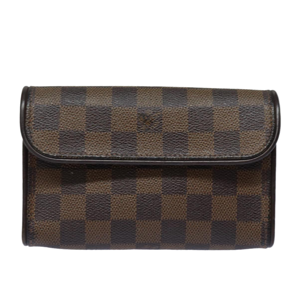 LOUIS VUITTON Damier Ebene Pochette Florentine Waist Bag N51856 LV Auth 84369