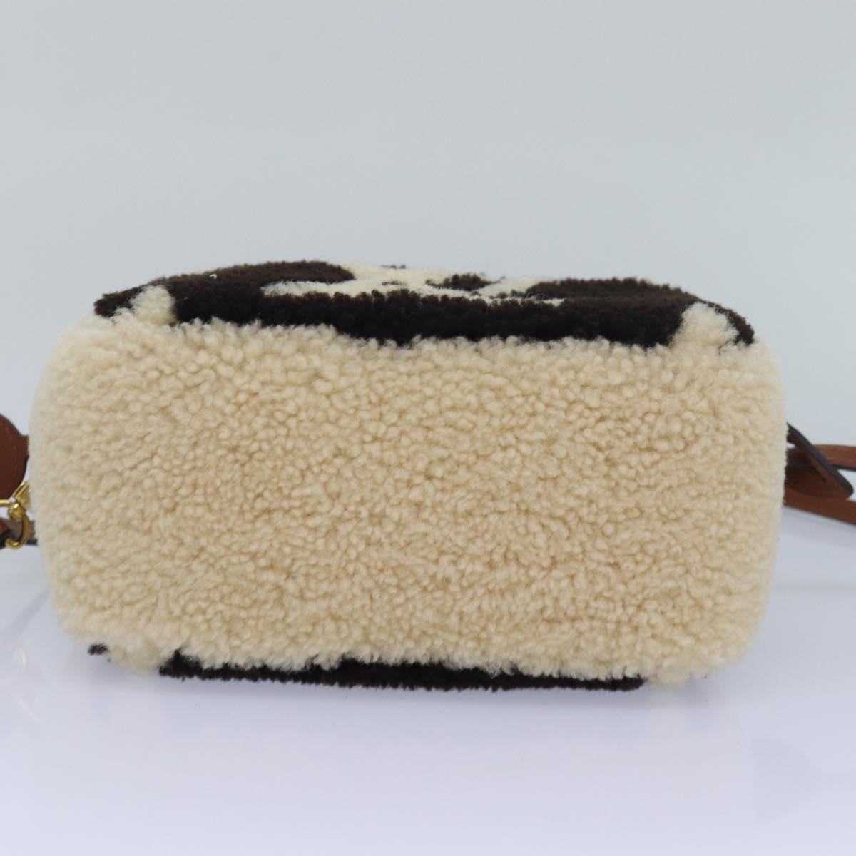 LOUIS VUITTON Monogram Teddy Beach Pouch Beige Black M68599 LV Auth 84395SA