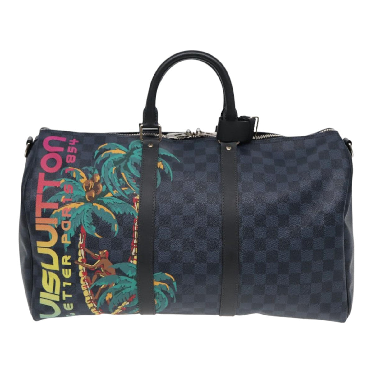 LOUIS VUITTON Damier Cobalt Keepall Bandouliere 45 Boston Bag N50002 Auth 84480S