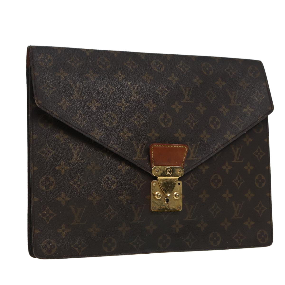 LOUIS VUITTON Monogram Porte Documents Senatur Briefcase M53335 LV Auth 84521