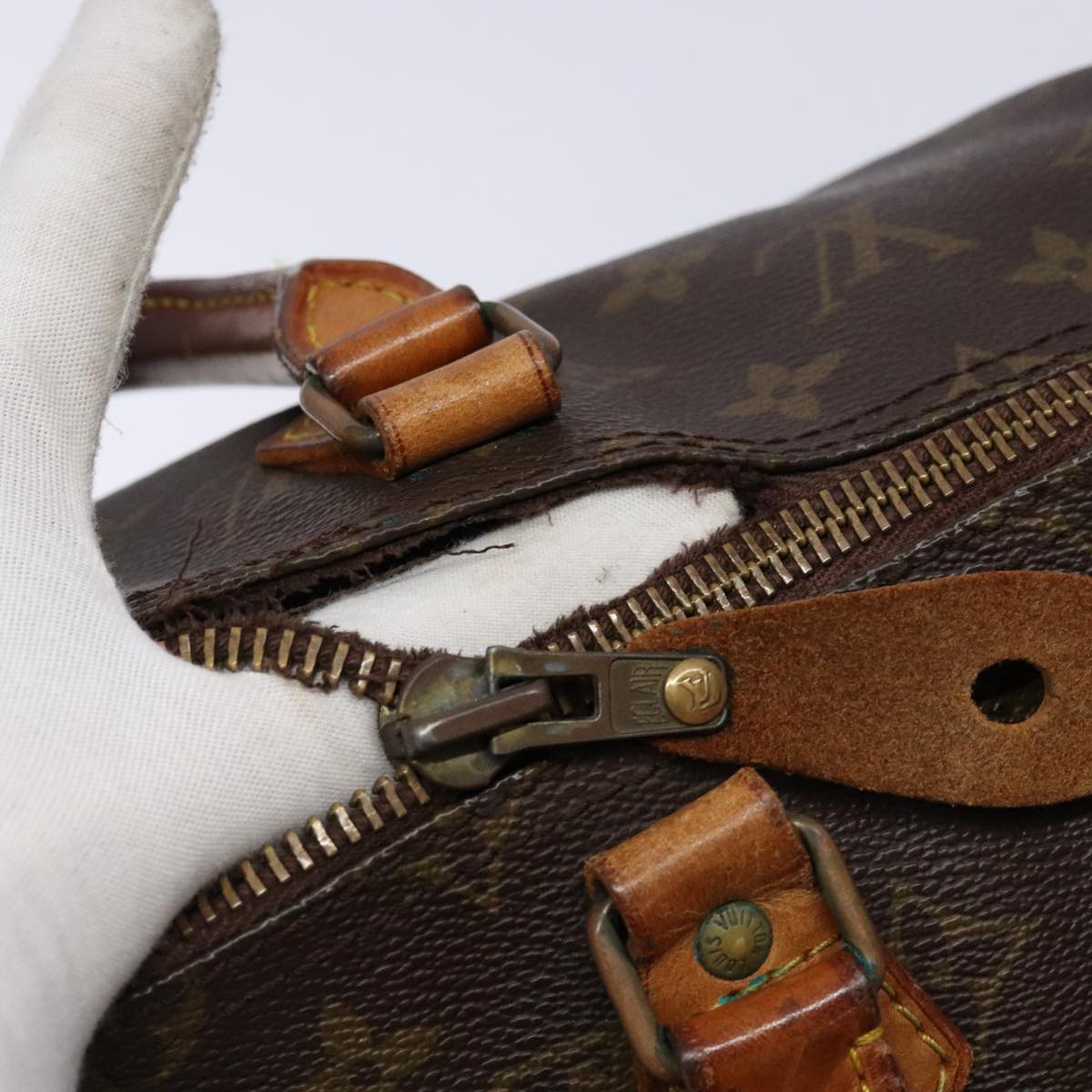 LOUIS VUITTON Monogram Speedy 35 Hand Bag M41524 LV Auth 84532