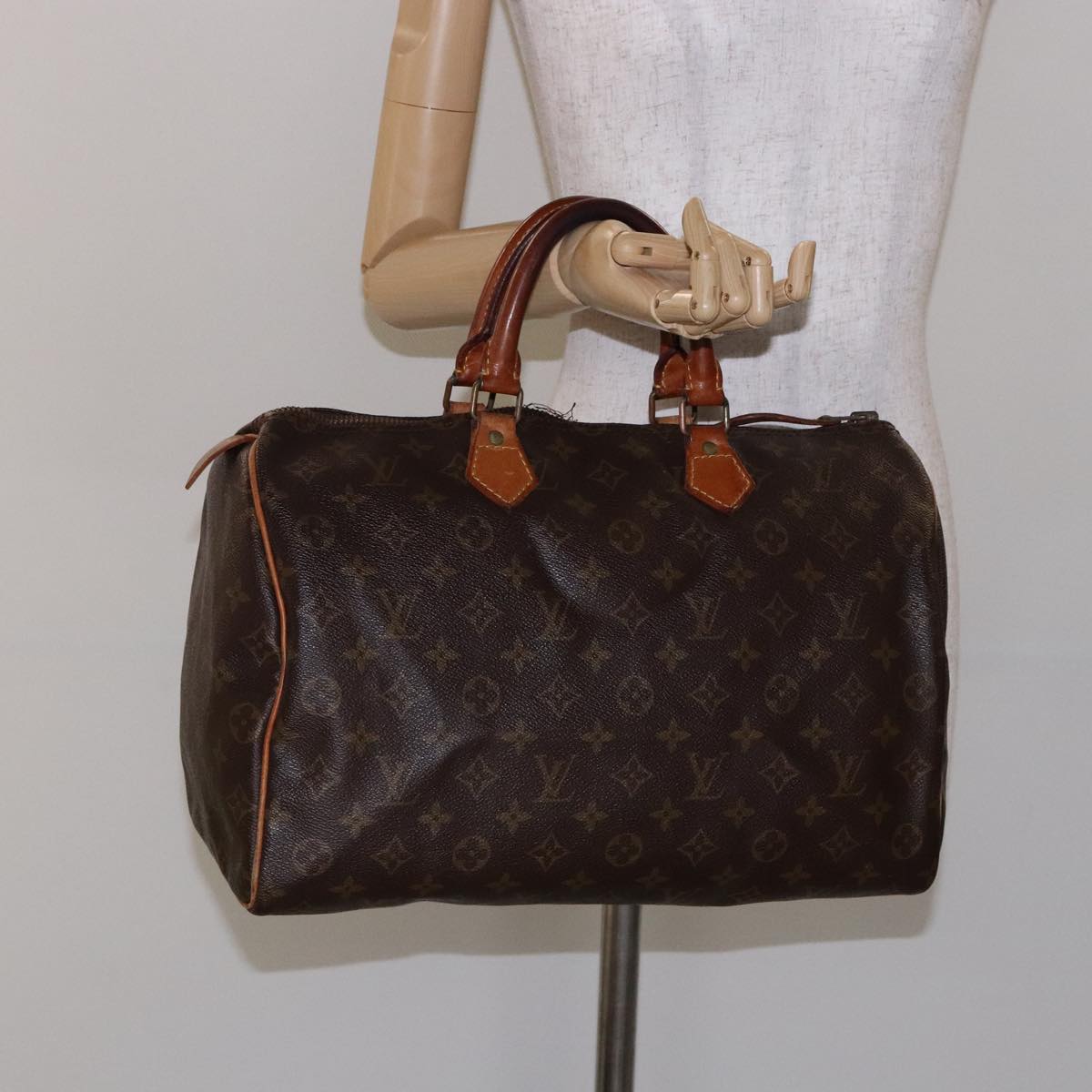 LOUIS VUITTON Monogram Speedy 35 Hand Bag M41524 LV Auth 84532