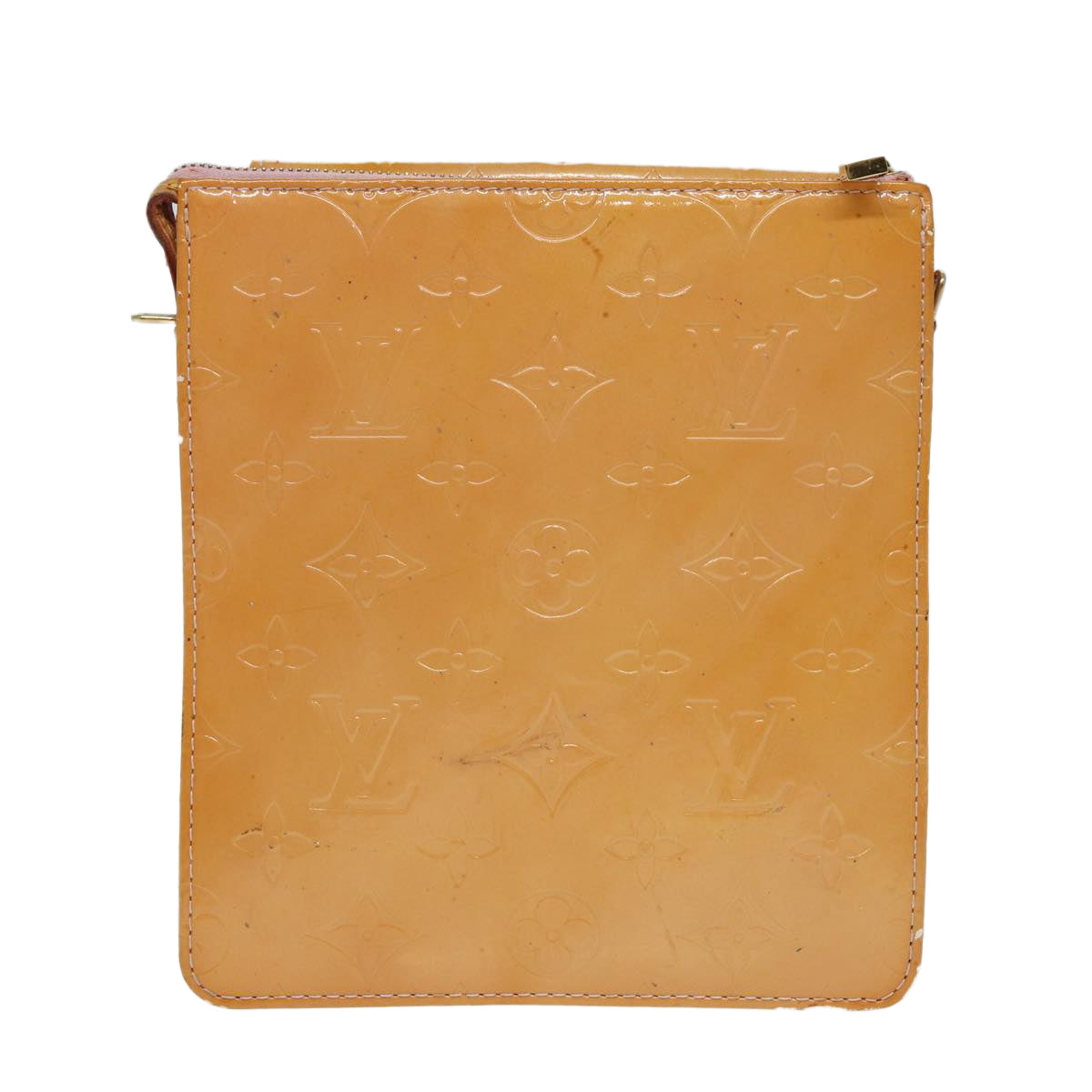 LOUIS VUITTON Monogram Vernis Motto Pouch Marshmallow Pink M91312 LV Auth 84628