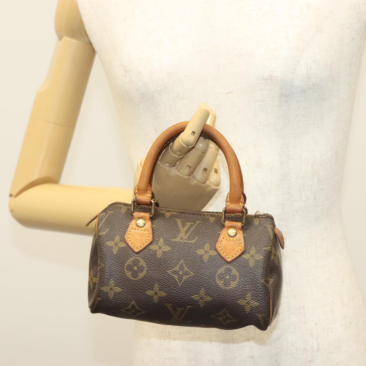 LOUIS VUITTON Monogram Mini Speedy Hand Bag M41534 LV Auth 84629