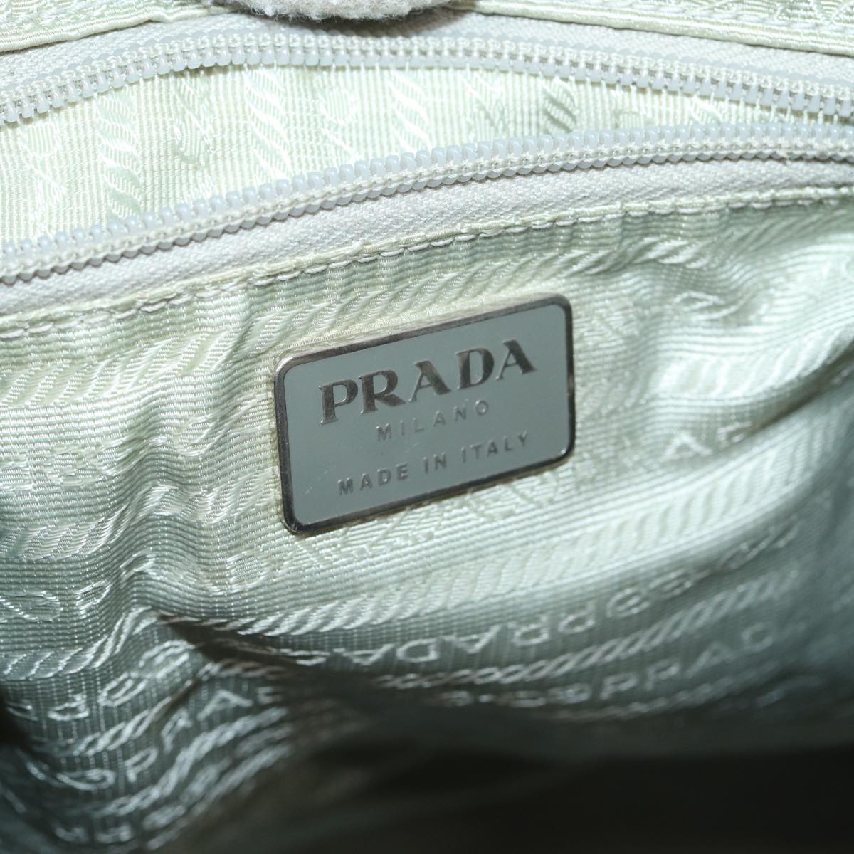 PRADA Backpack Nylon Light Blue Silver Auth 84646