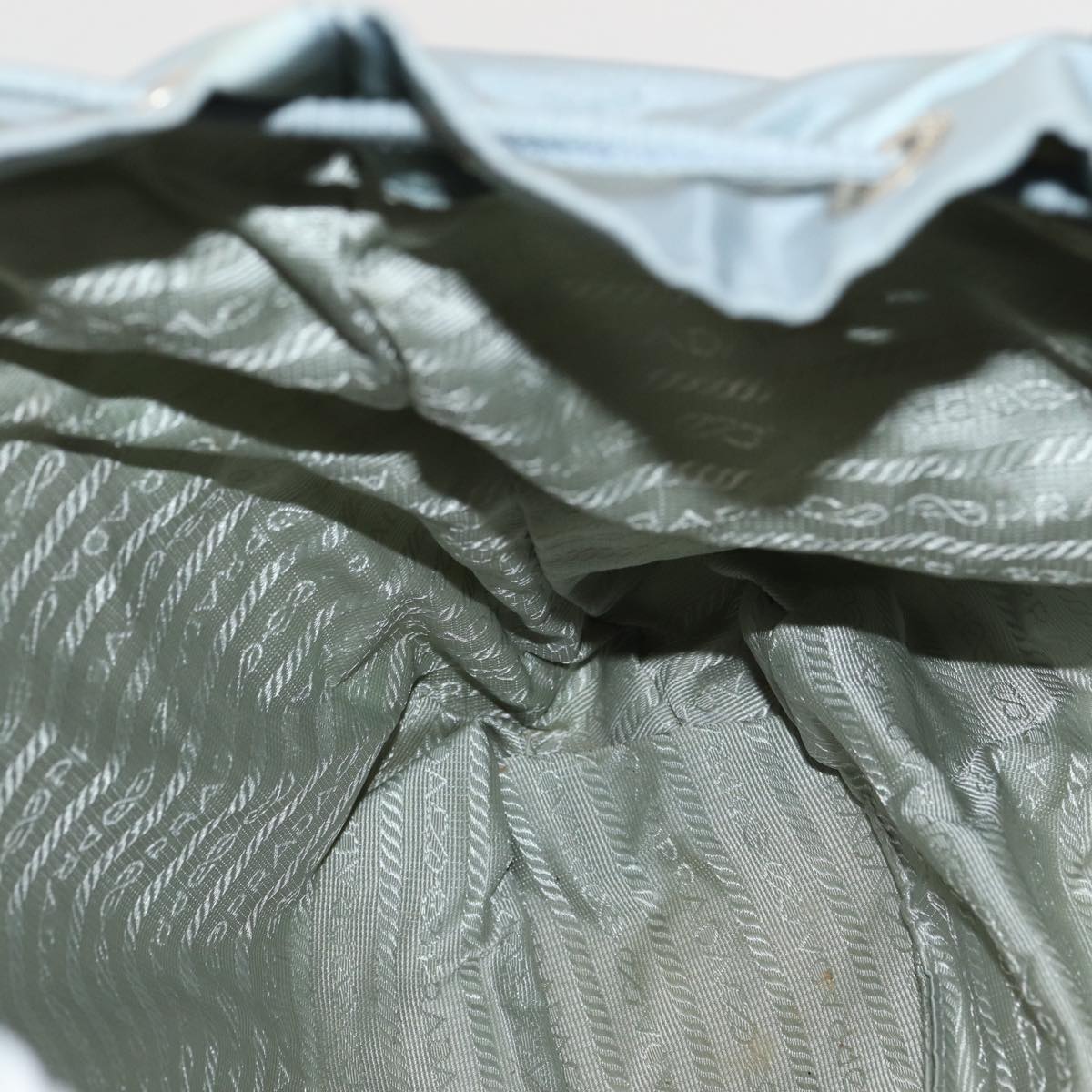 PRADA Backpack Nylon Light Blue Silver Auth 84646