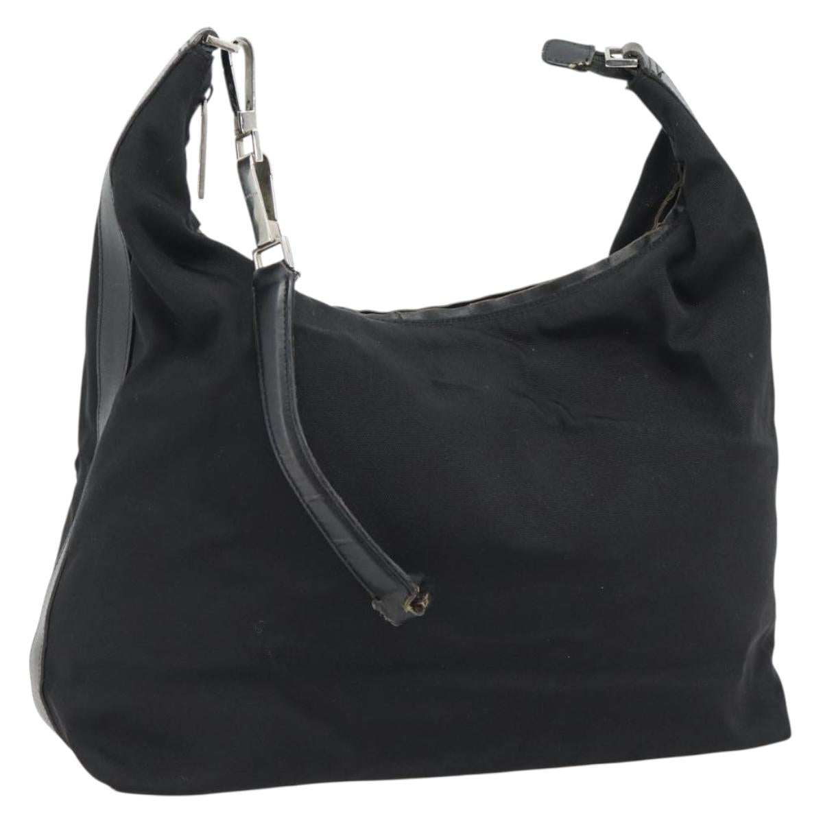 GUCCI Shoulder Bag Canvas Black Silver 001 2113 1955 Auth 84672