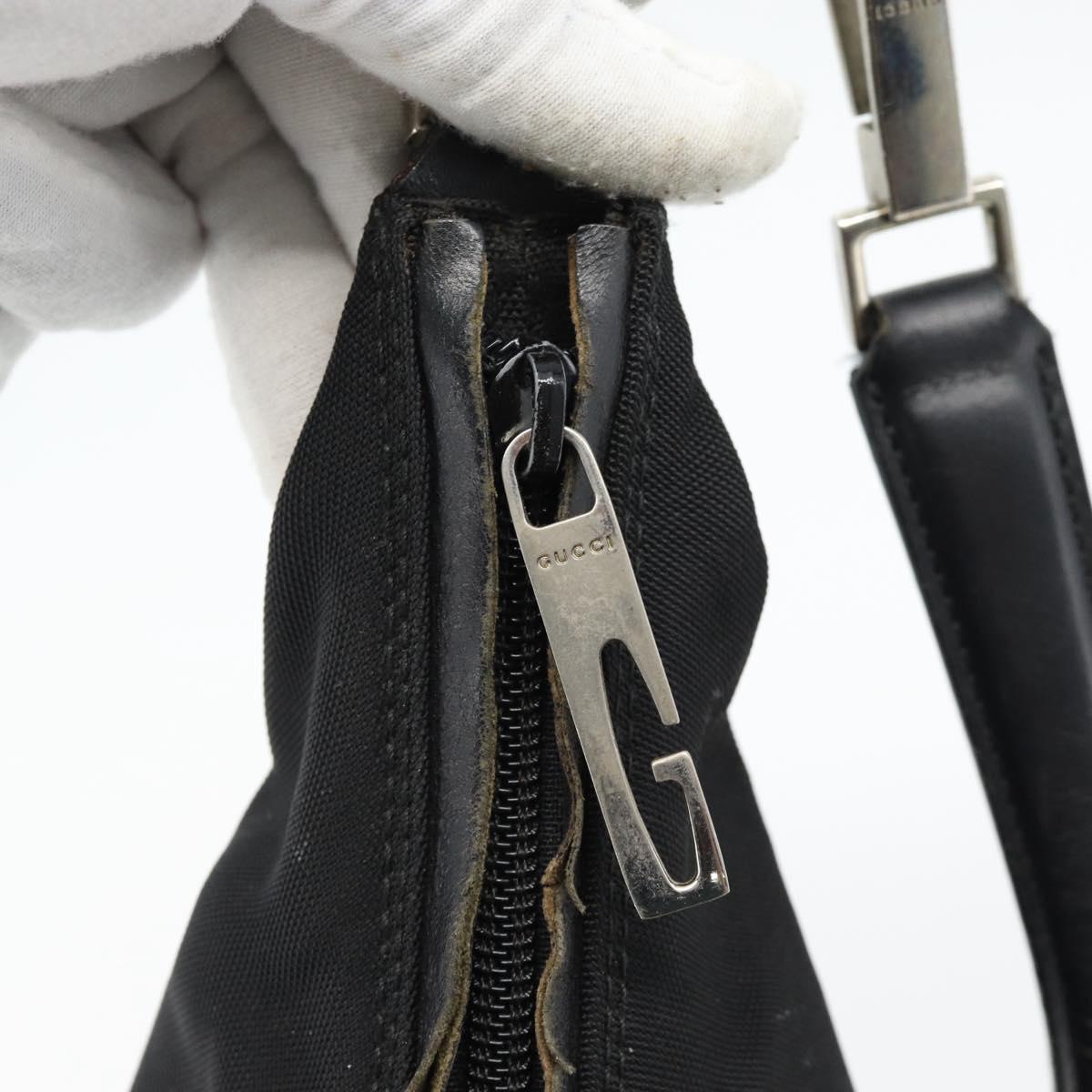 GUCCI Shoulder Bag Canvas Black Silver 001 2113 1955 Auth 84672
