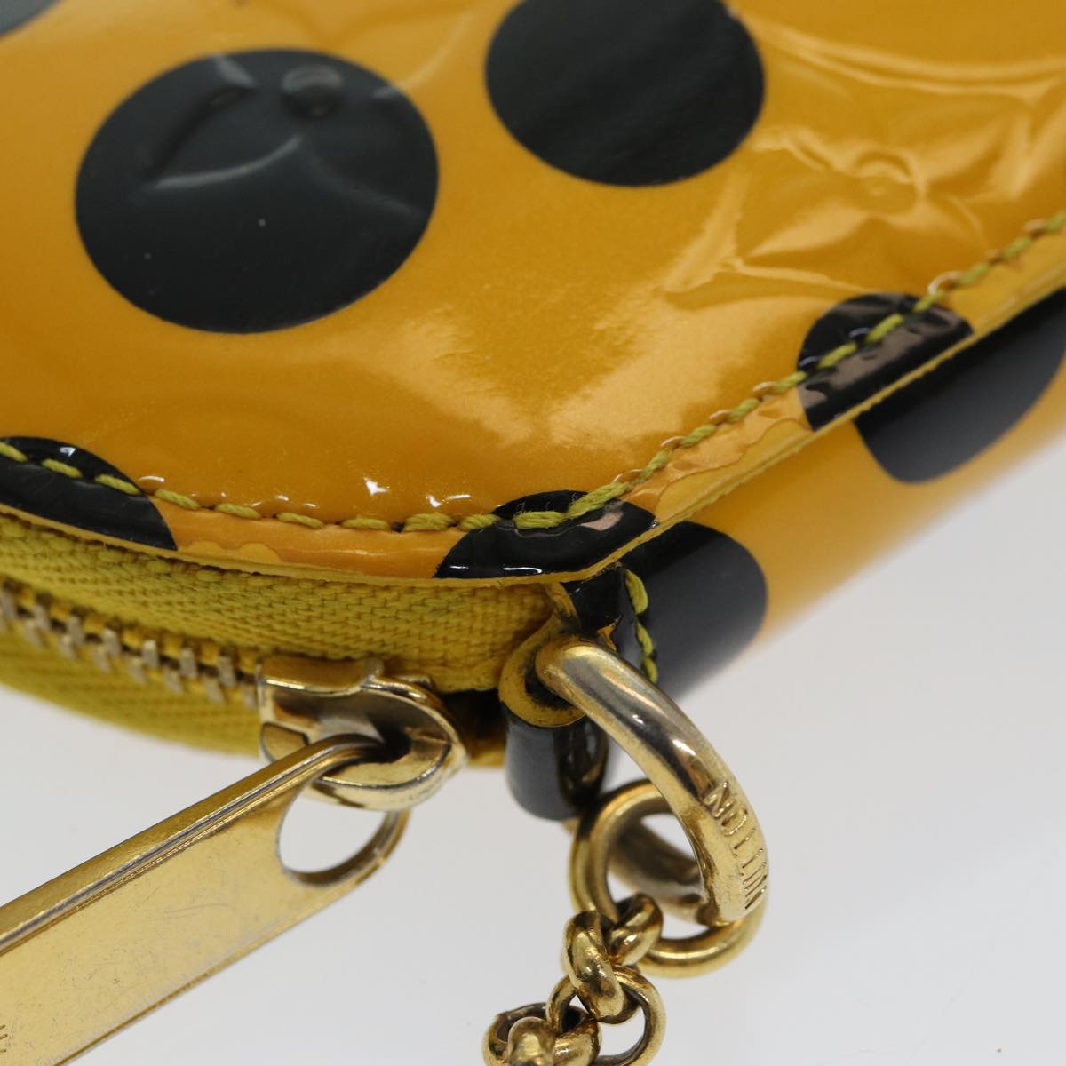 LOUIS VUITTON Vernis Yayoi Kusama Porte Monnaie Chapo Purse M91569 LV Auth 84884