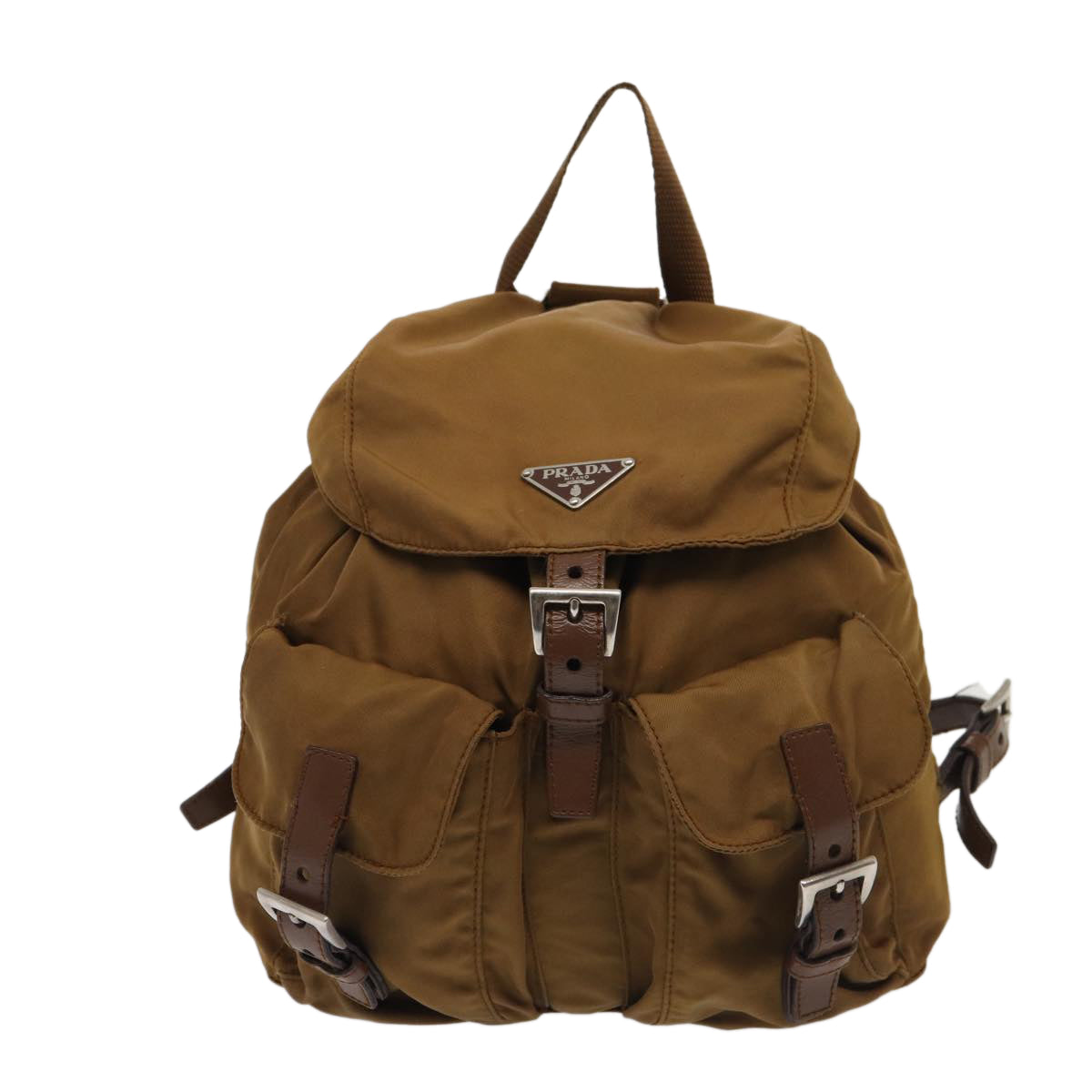 PRADA Backpack Nylon Brown Auth 85057