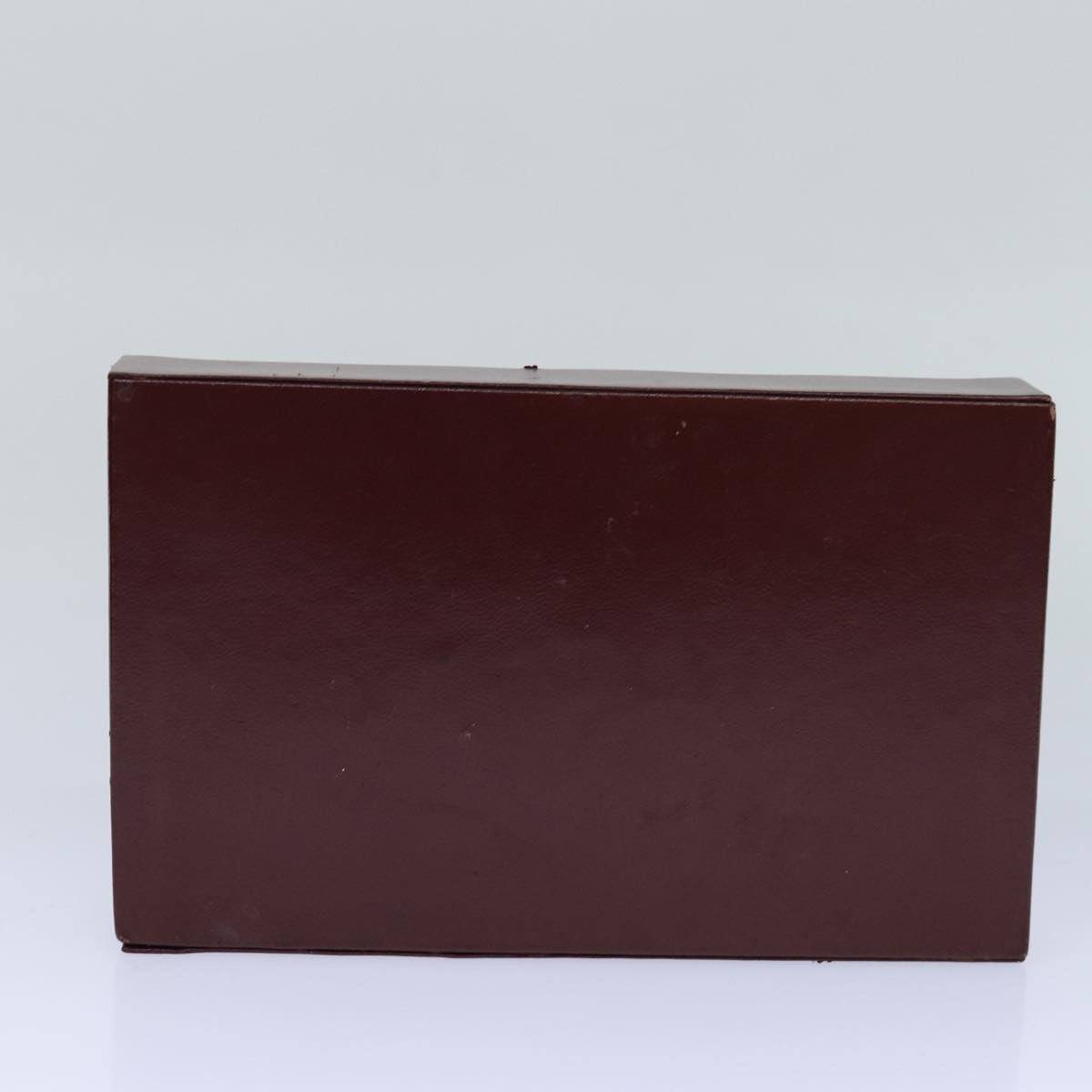 CARTIER Must Line Cosmetic Box Cosmetic Pouch Leather Bordeaux Auth 85060