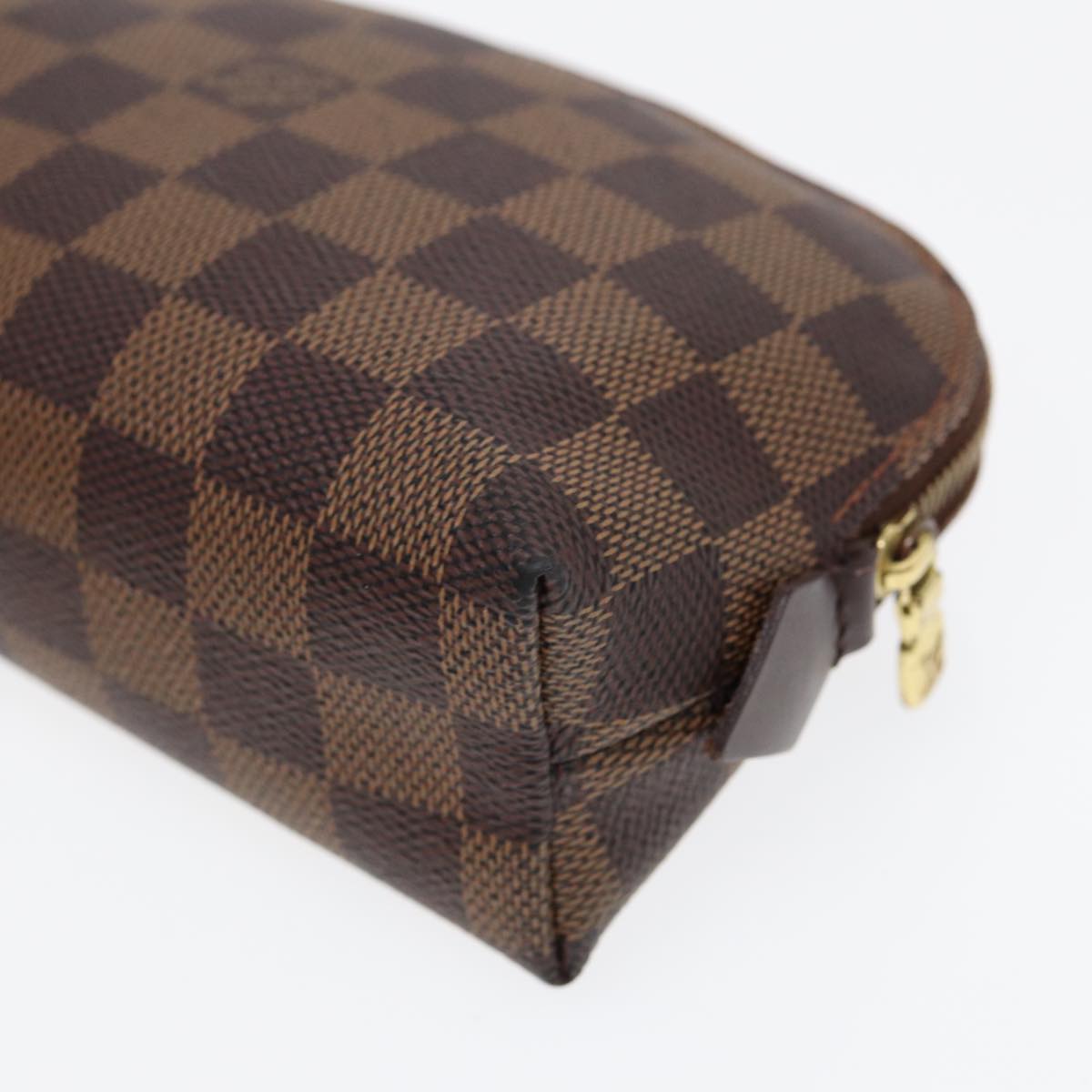 LOUIS VUITTON Damier Ebene Pochette Cosmetic PM Pouch N47516 LV Auth 85176