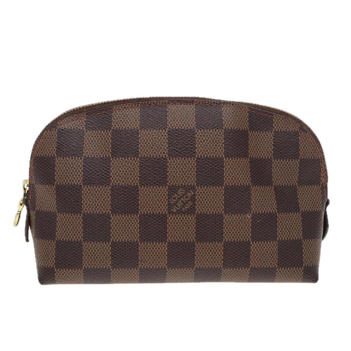 LOUIS VUITTON Damier Ebene Pochette Cosmetic PM Pouch N47516 LV Auth 85176