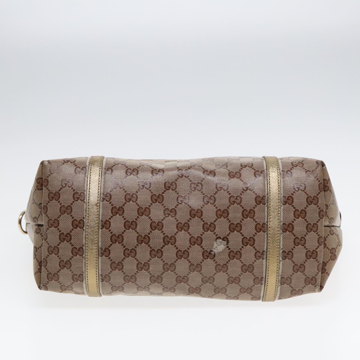 GUCCI GG Crystal Tote Bag Gold Beige 197953 Auth 85182