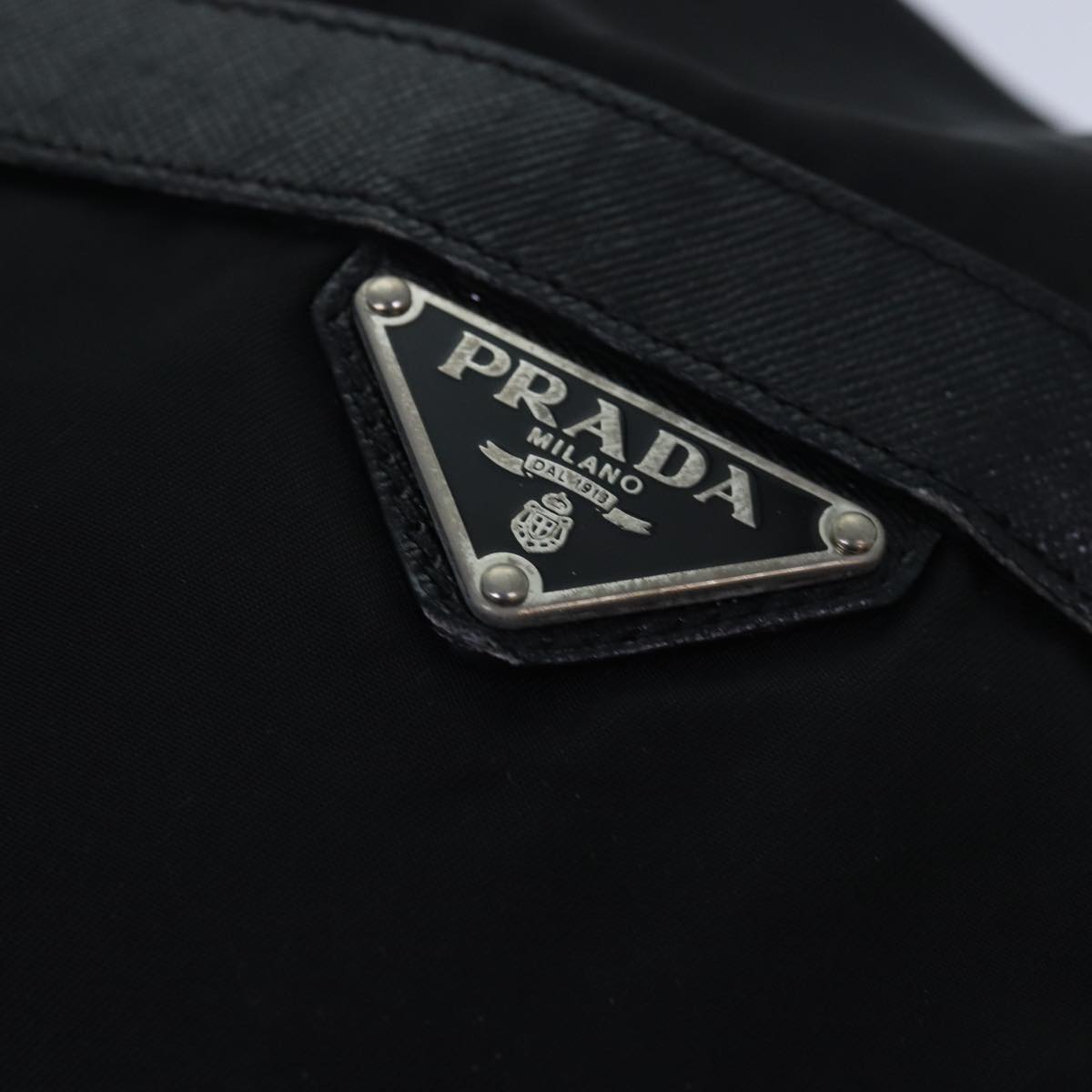 PRADA Backpack Nylon Black Silver Auth 85289V