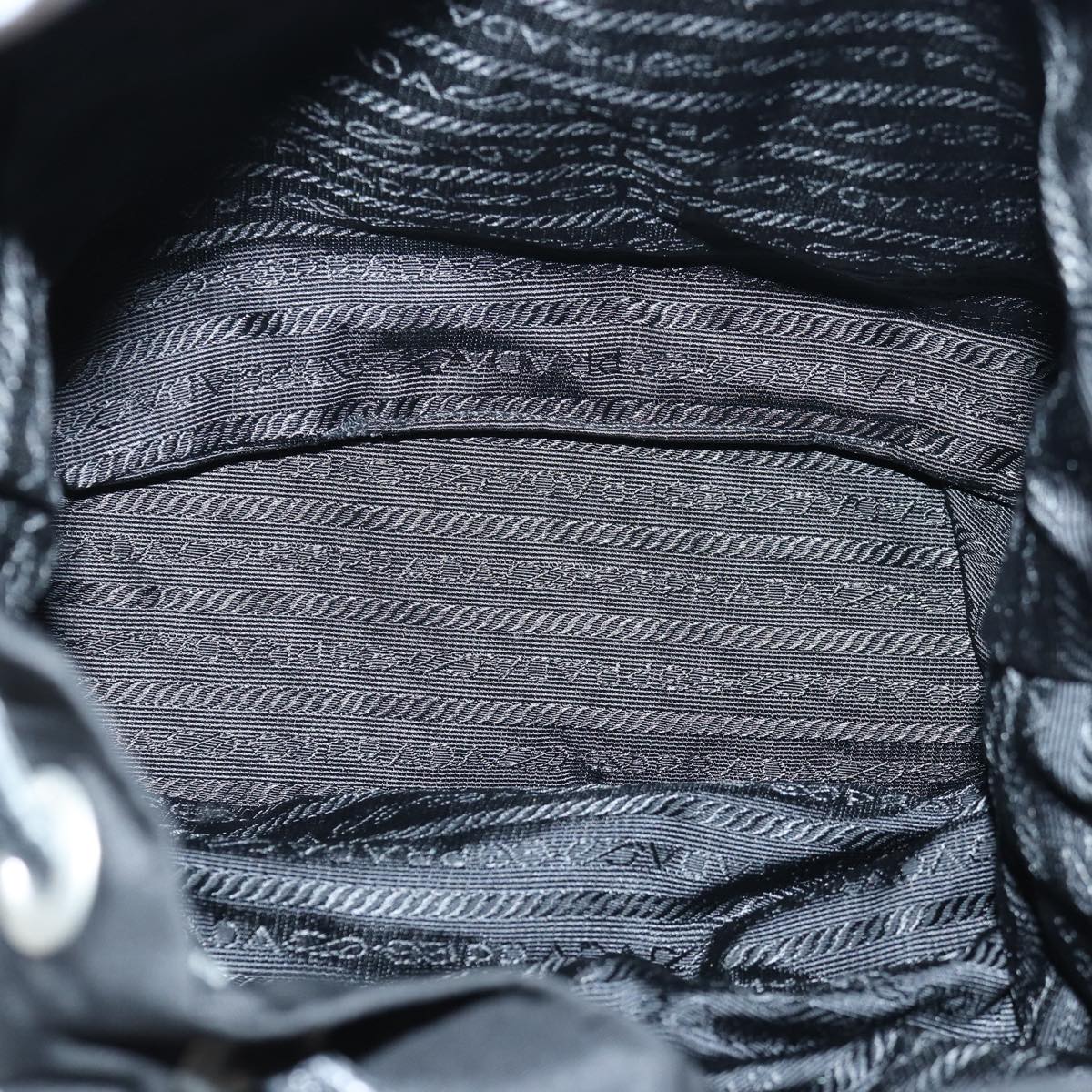 PRADA Backpack Nylon Black Silver Auth 85289V